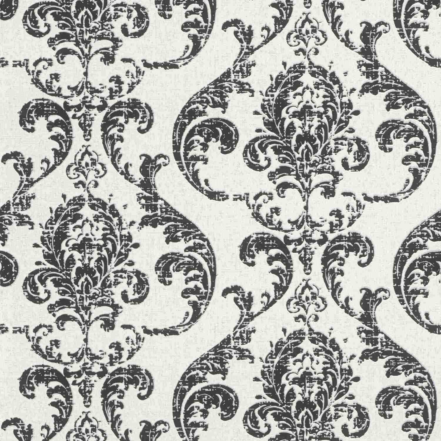 Rasch | Color Your Life | 315608 | Vliestapete | Barock | 0.53 x 10.05 m | Schwarz | Weiß