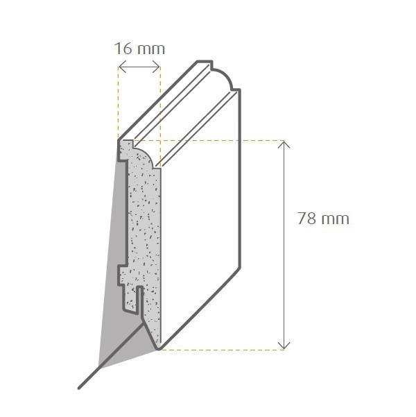 Zeichnung Sockelleiste / Fußleiste / Bodenleiste Bergamo-1 (7243)