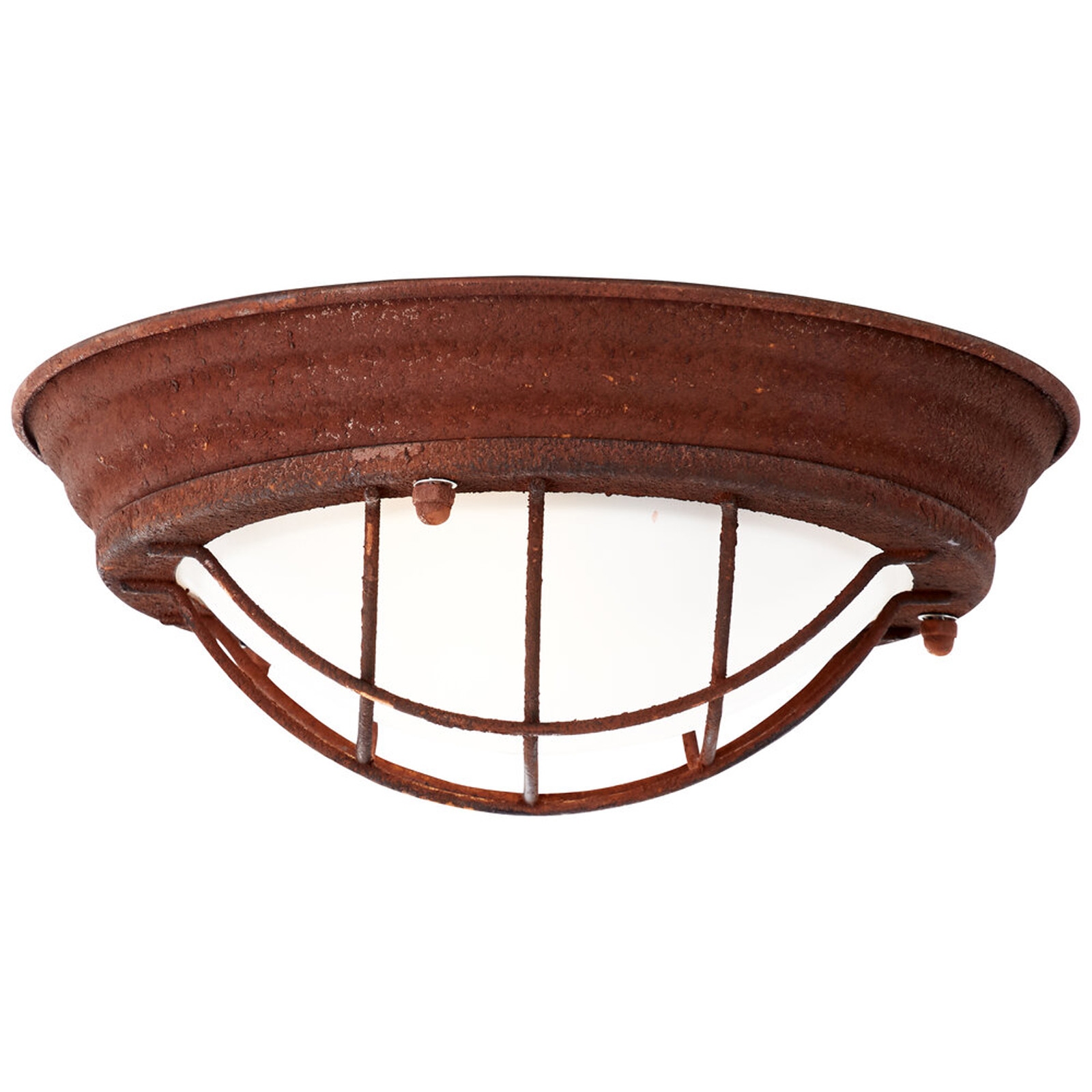 Deckenleuchte 10 x 29 cm Braun Metall Deckenlampe Rund Vintage Industrial Harmonisch