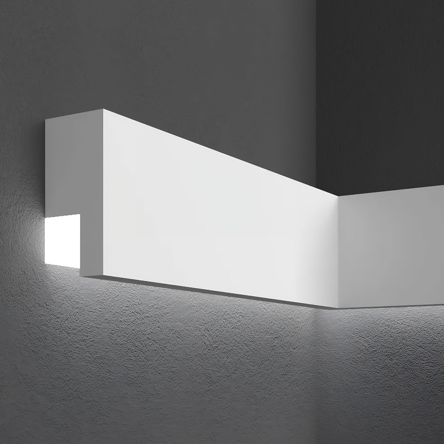 Elite Decor | Fassadenprofil "MC301" | Fassadenstuck mit LED | 30 x 65 x 2000 mm | Unbeschichtet