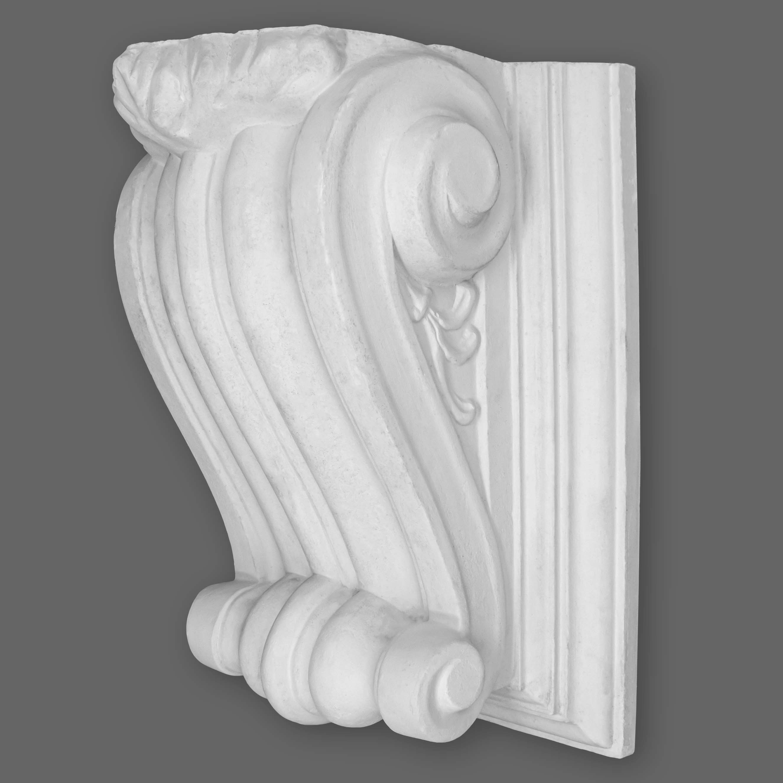 PROVISTON | Gipskonsole White Rock | Echter Gipsstuck | 230 x 317 mm | Konsole aus Gipsstuck