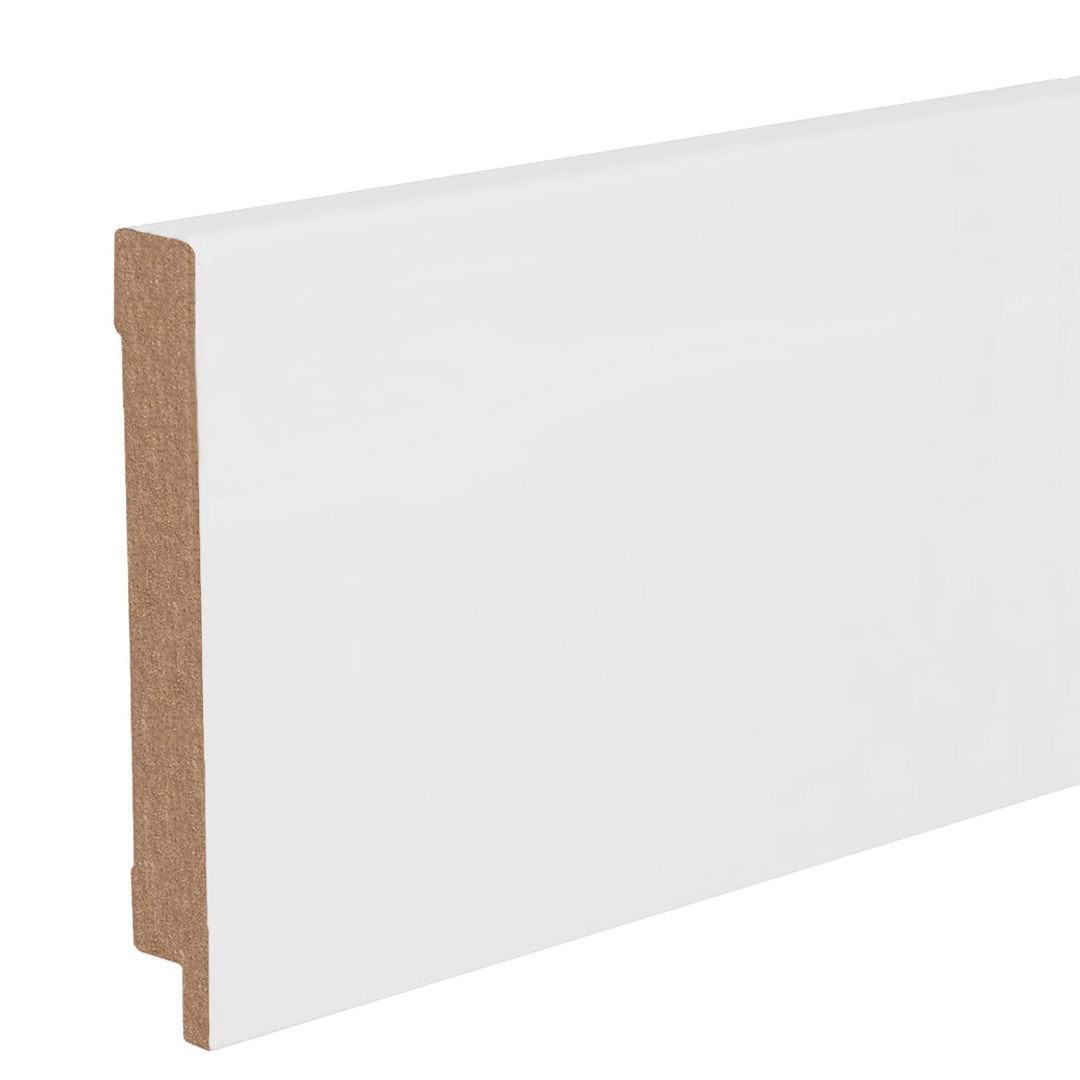 Sockelleiste / Fußleiste / Bodenleiste Cremona-4 (72038) | 16 x 100 x 2500 mm | Weiß