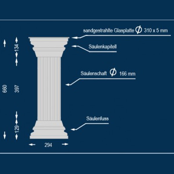 Dekosäule Rosarno 166 Abmessungen