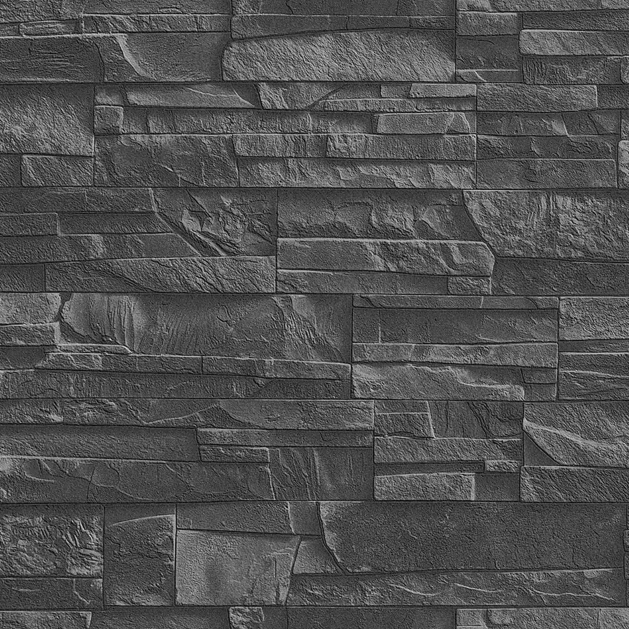 Rasch | Factory III | 475036 | Vliestapete | Steinoptik | 0.53 x 10.04 m | Grau