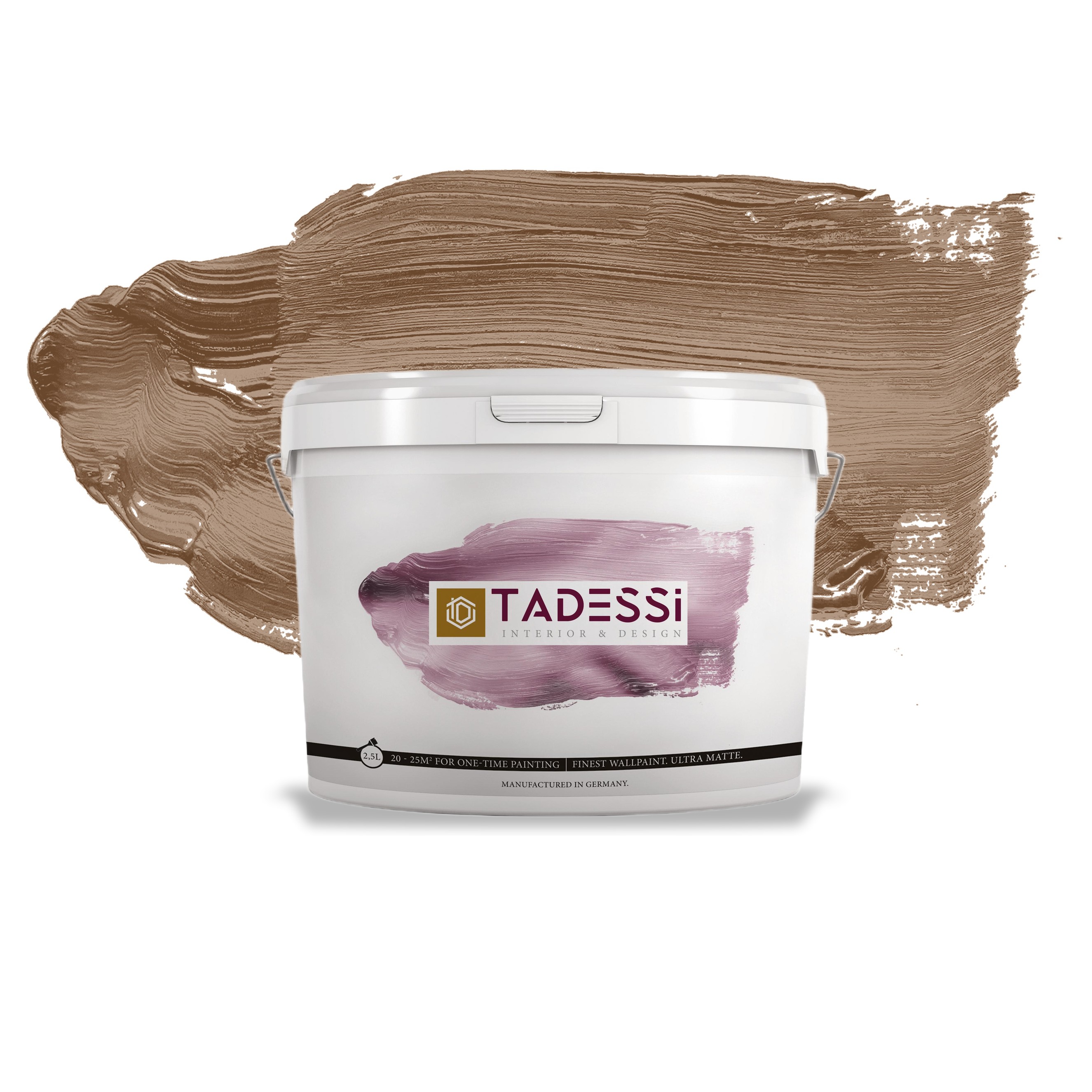TADESSI Color Vista - Wandfarbe Braun - Kakao Mocha - Matte Innenfarbe - Hochwertige Dispersion