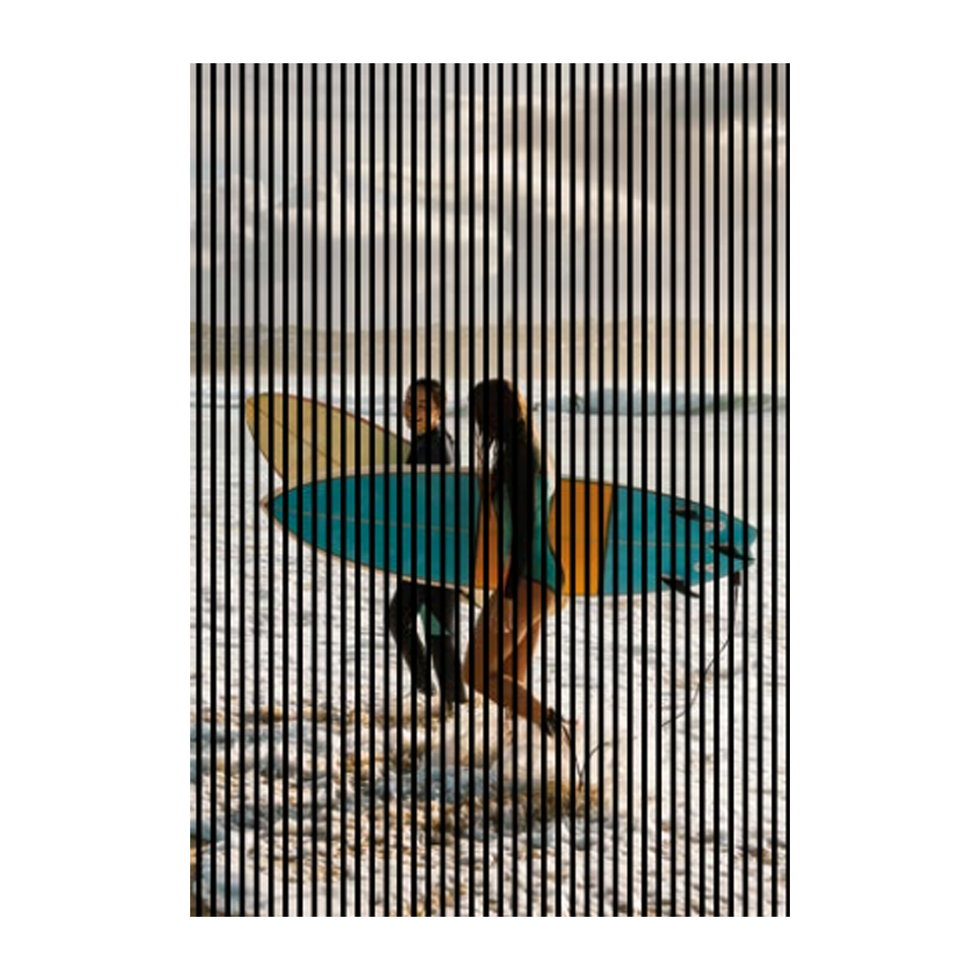 Akustikpaneele mit Digitaldruck Strand Surfer Meer Wandpaneele Beige Türkis in versch. Größen