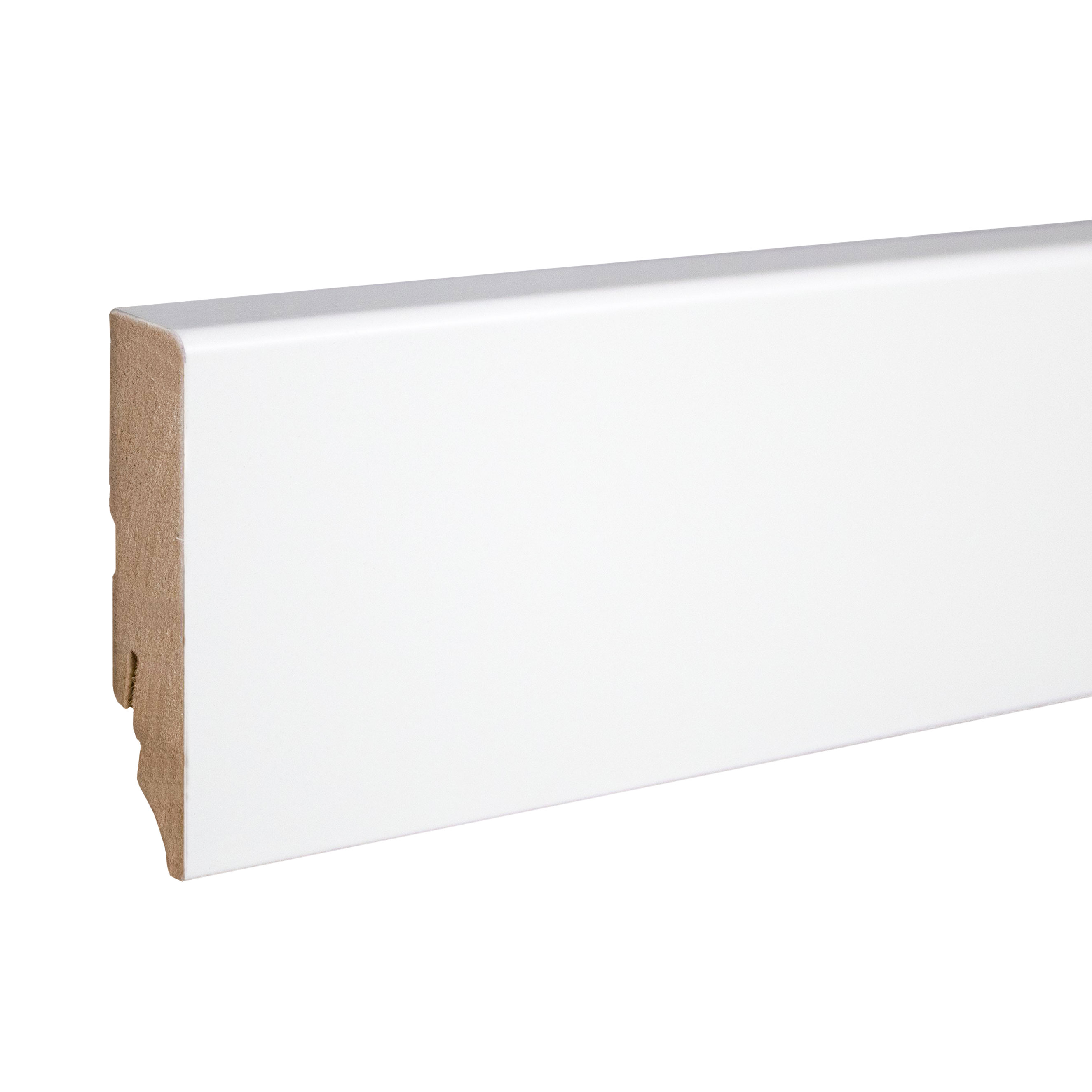 Neuhofer Sockelleiste "Predosa" FU087L MDF 19 x 70 x 2400 mm Weiß Fußleiste