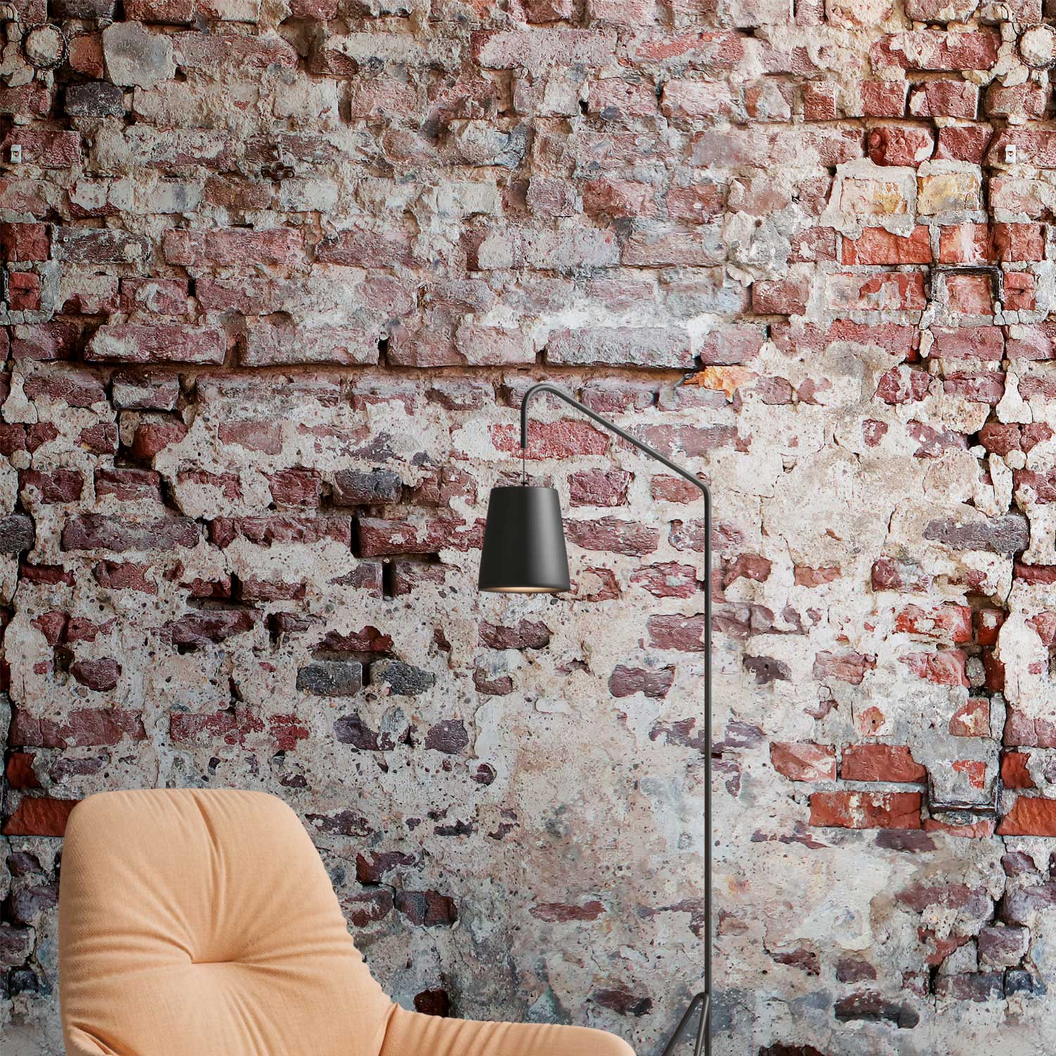 Tadessi Fototapete Steinoptik M1-No.10258 Digitaldruck Tapete Rot Grau - Vintage Industrial Loft