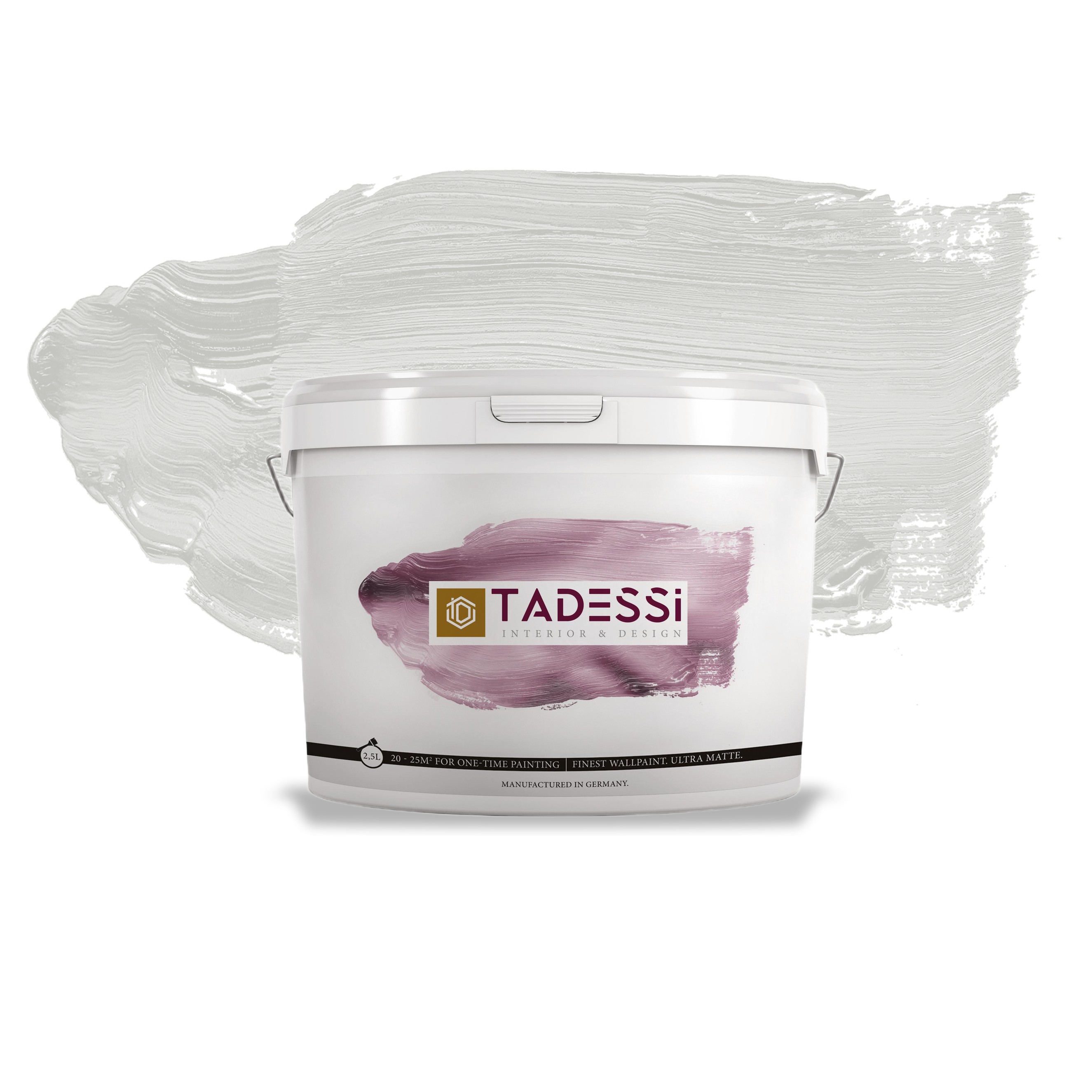 TADESSI Color Vista - Wandfarbe Pastellgrau - Perlgrau - Matte Innenfarbe - Hochwertige Dispersion