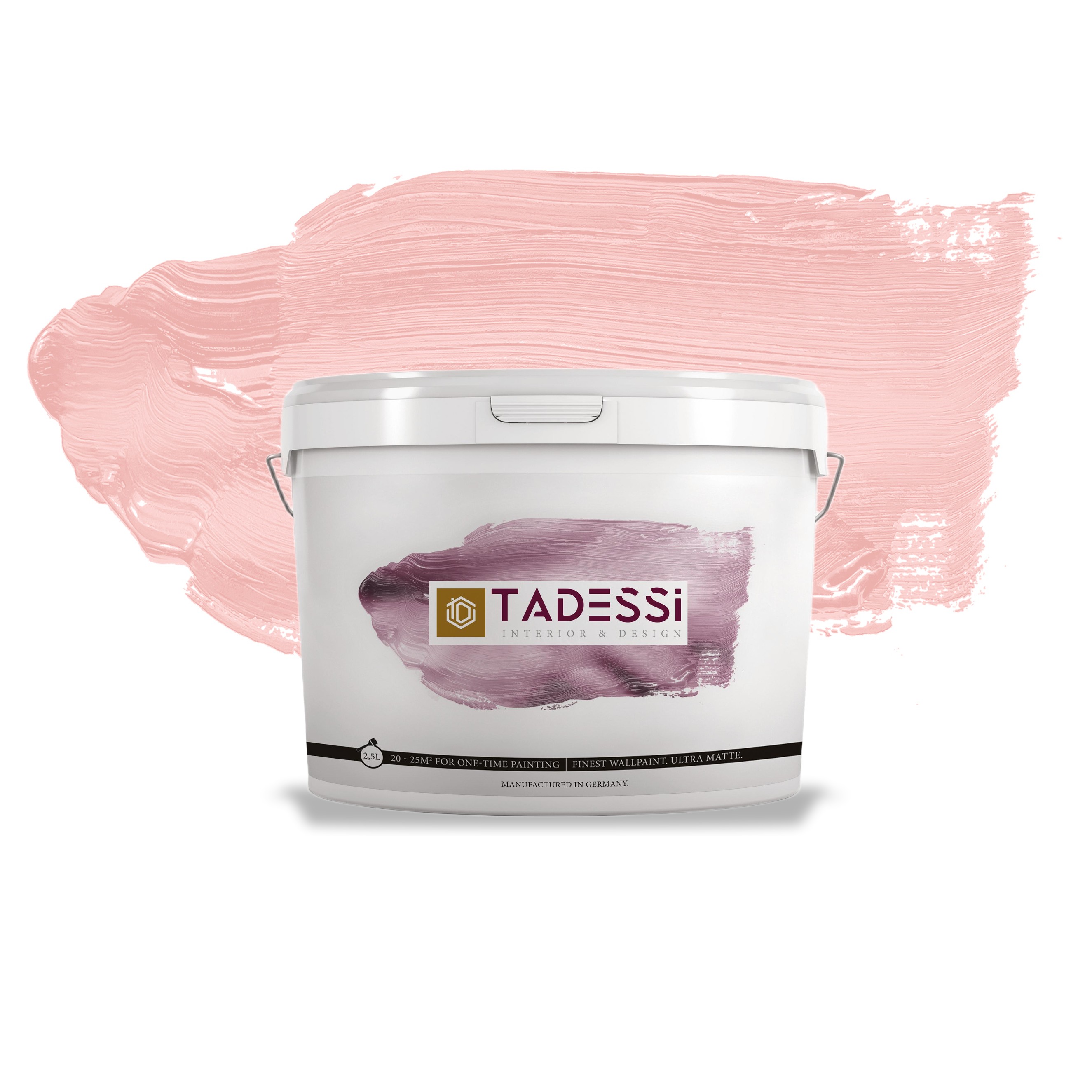 TADESSI Color Vista - Wandfarbe Pastellrosa - Blütenrosa - Matte Innenfarbe - Hochwertige Dispersion