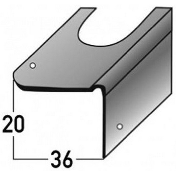 Reparaturwinkel für Treppensanierung, für Betontreppen, Edelstahl, 2 mm Nase, inkl. Befestigungszubehör (Default)