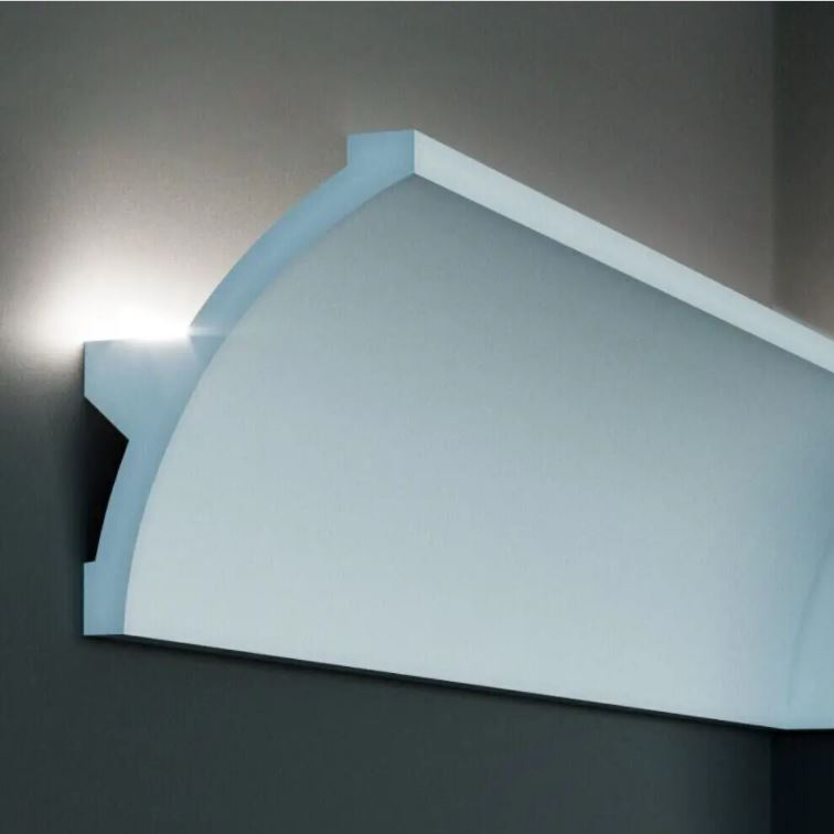 Elite Decor Außenwinkel Stuckleiste Tesori 140 mm x 106 mm Polyurethan KF708 Lichtleiste