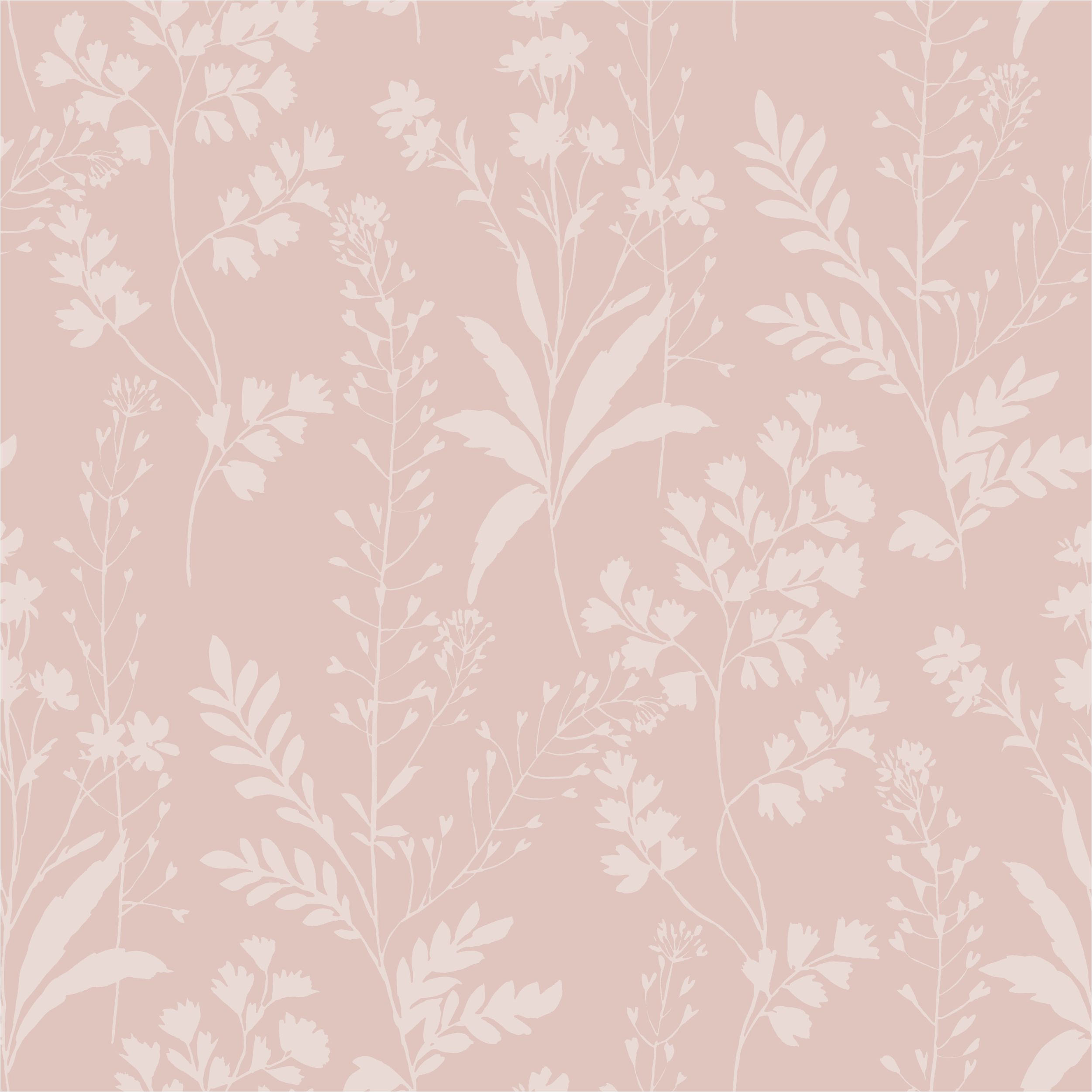 Vliestapete M52813 Botanique Rosa Blätter Vlies 0.53 x 10.05 m Ugépa