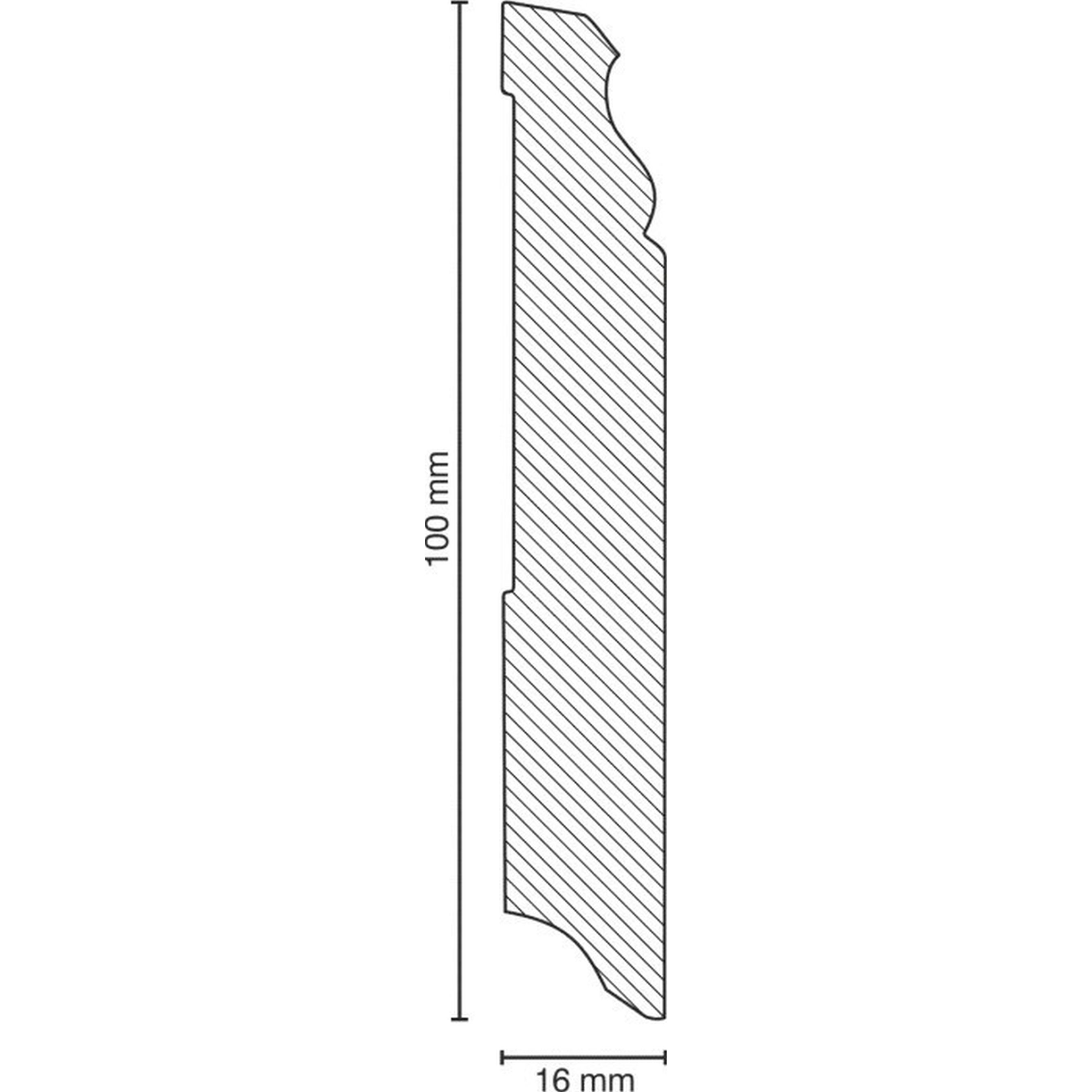 Innen- oder Außenwinkel Berliner Fußleiste 16 x 100mm MDF foliert by PROVISTON