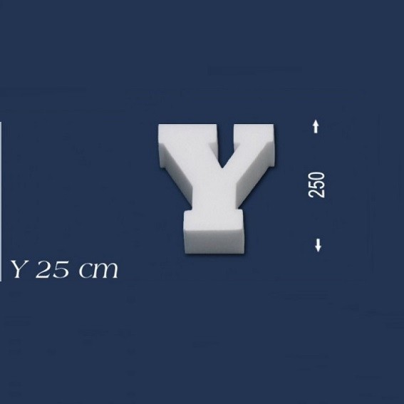 Deko Buchstabe Y 250 mm Styropor Buchstabe 3D Buchstabe Weiß Wiesemann