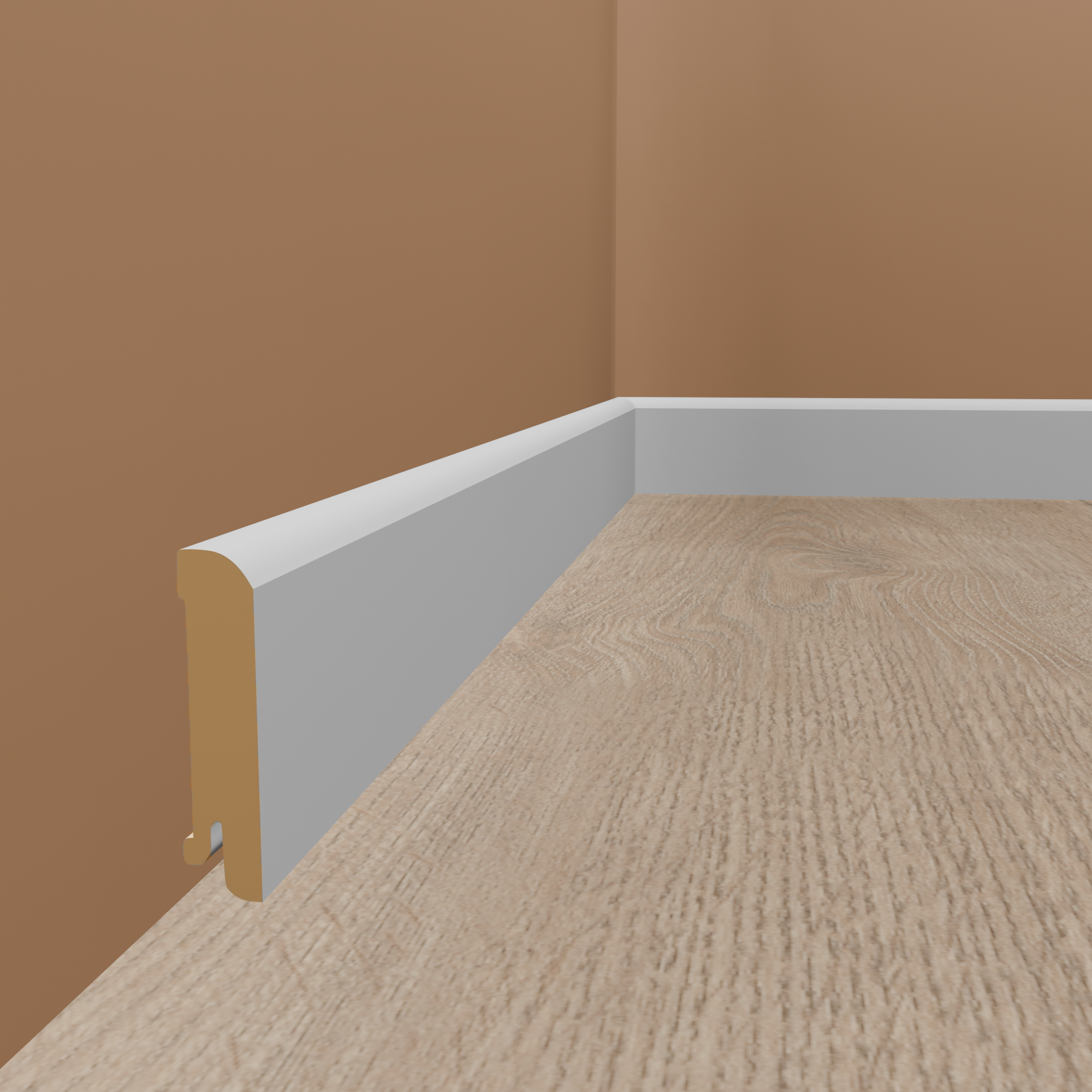 Sockelleiste Erfurt Echtholzfurnier 15 x 70 x 2500 mm Weiß Fußleiste by PROVISTON