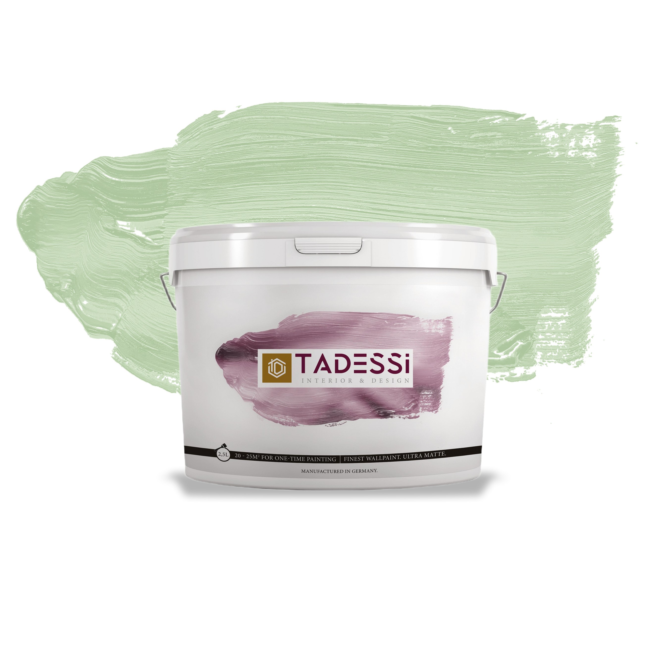 TADESSI Color Vista - Wandfarbe Pastellgrün - Pistazie - Sage Green - Hochwertige matte Innenfarbe