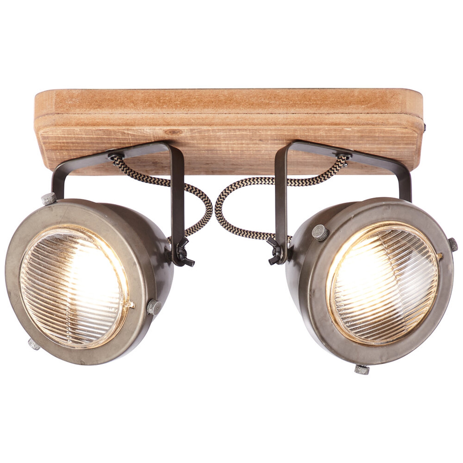 Deckenleuchte 18 x 11.5 x 27 cm Braun Holz Deckenlampe Kegel Vintage Industrial Harmonisch