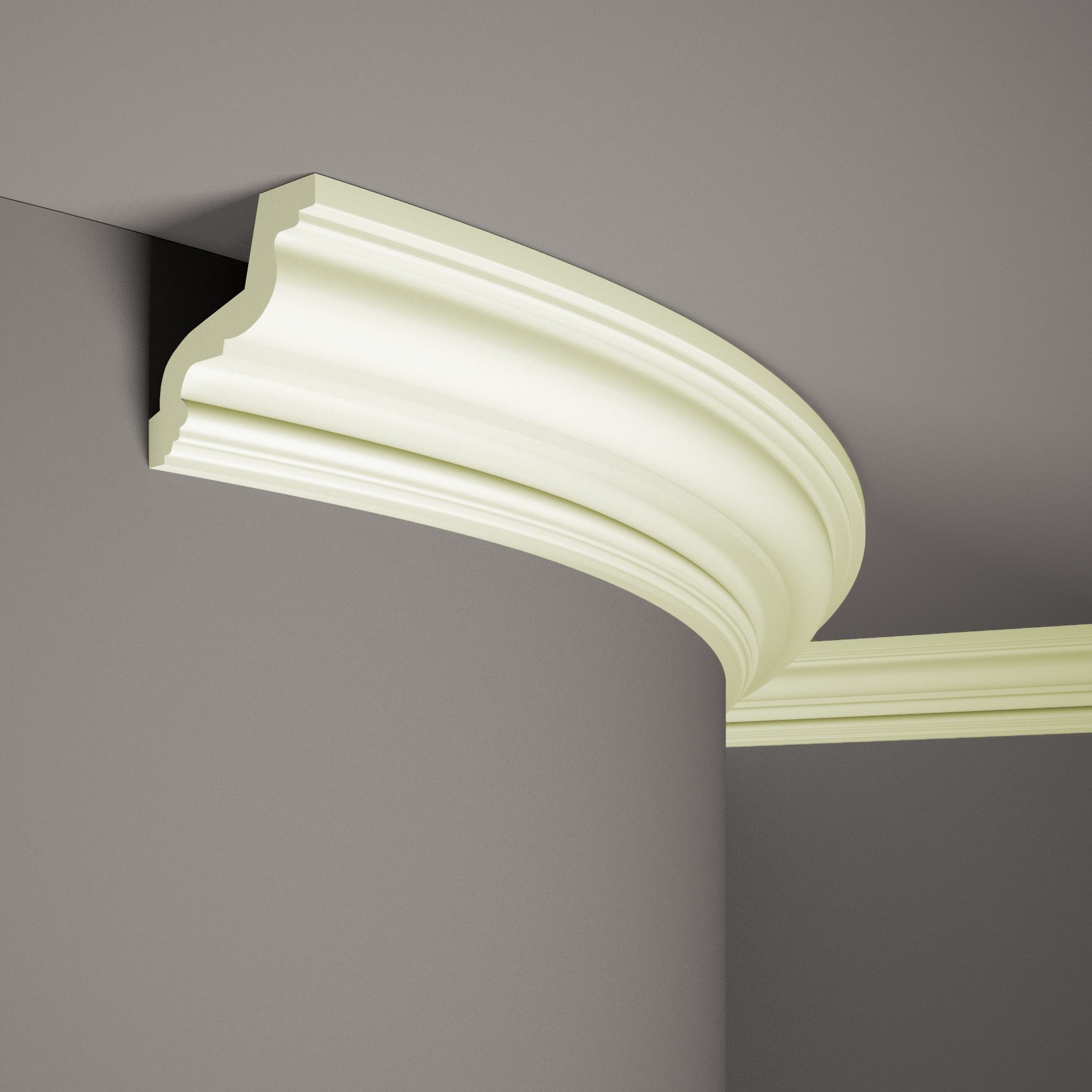 Mardom flexible Deckenleiste MDB118F Profoam 100 x 97 x 2000 mm Weiß Stuckleiste biegsam