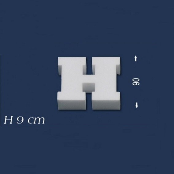 Wiesemann | Deko Buchstabe "H" | Polystyrol | Höhe: 90 mm | Styropor Buchstabe | 3D Buchstabe