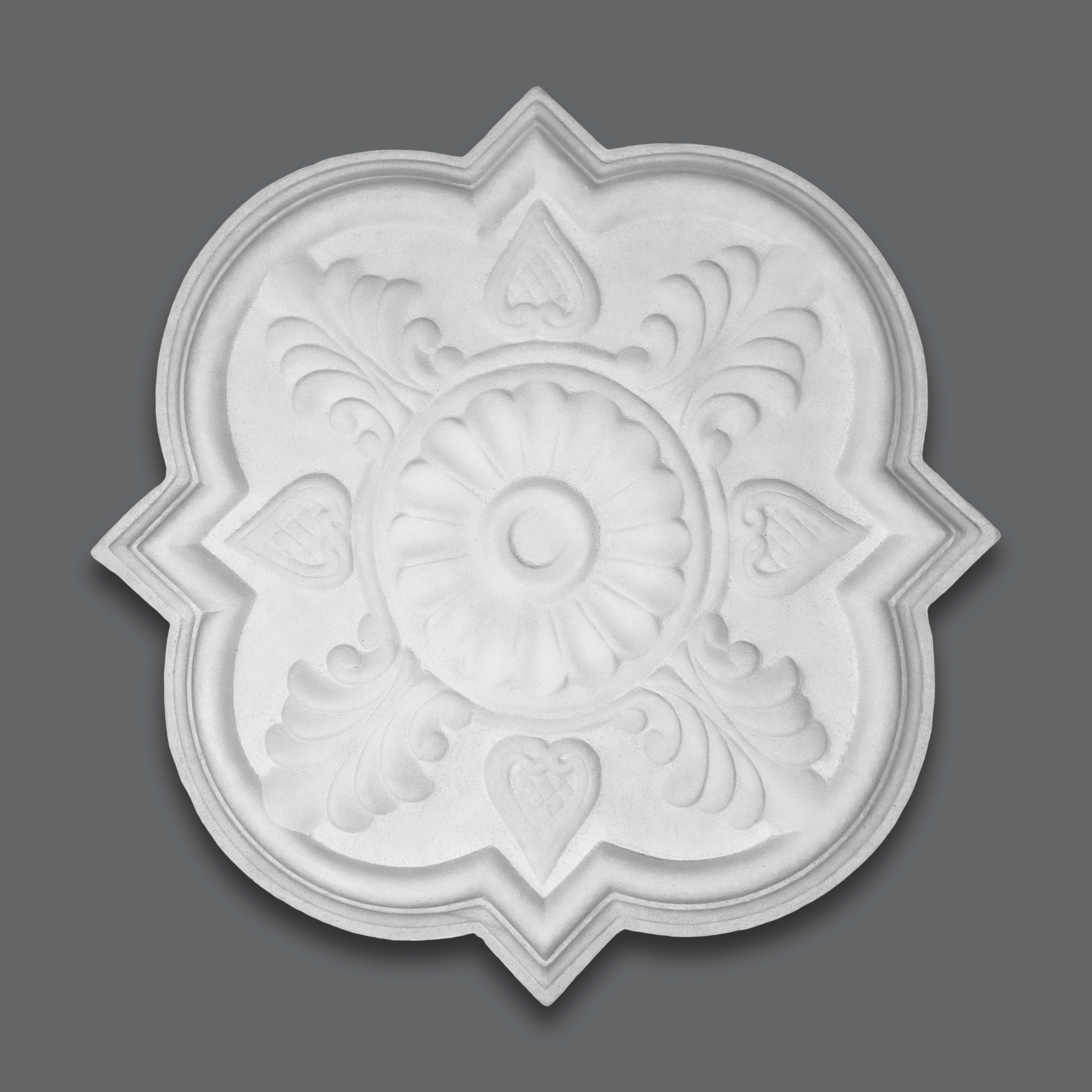 PROVISTON | Gips Rosette Kingston | Echter Gipsstuck | Ø36,6cm | Stuckrosette
