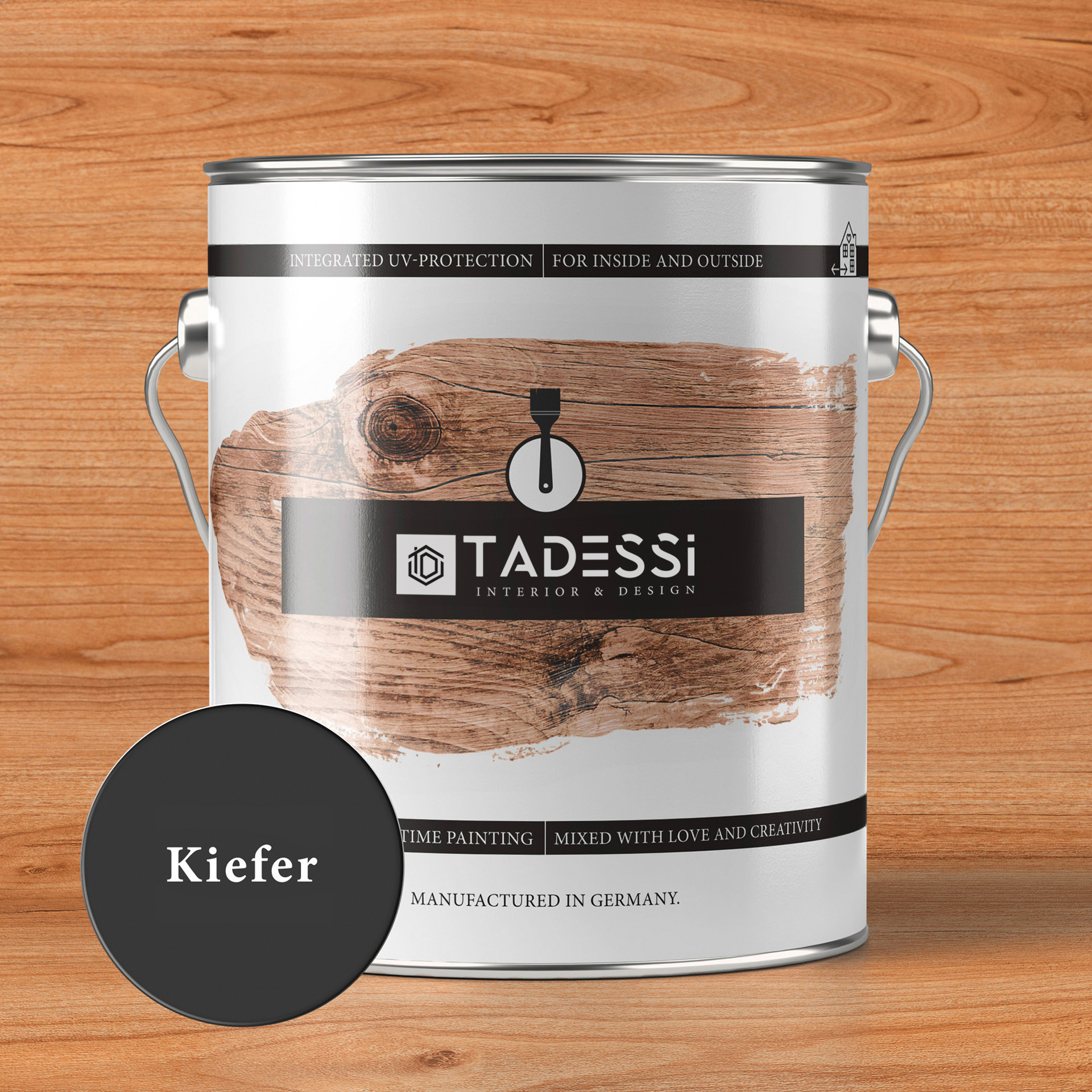 Tadessi Holzlasur Kiefer 2,5l Lösemittelfrei Innen- und Außenbereich Seidenglänzend