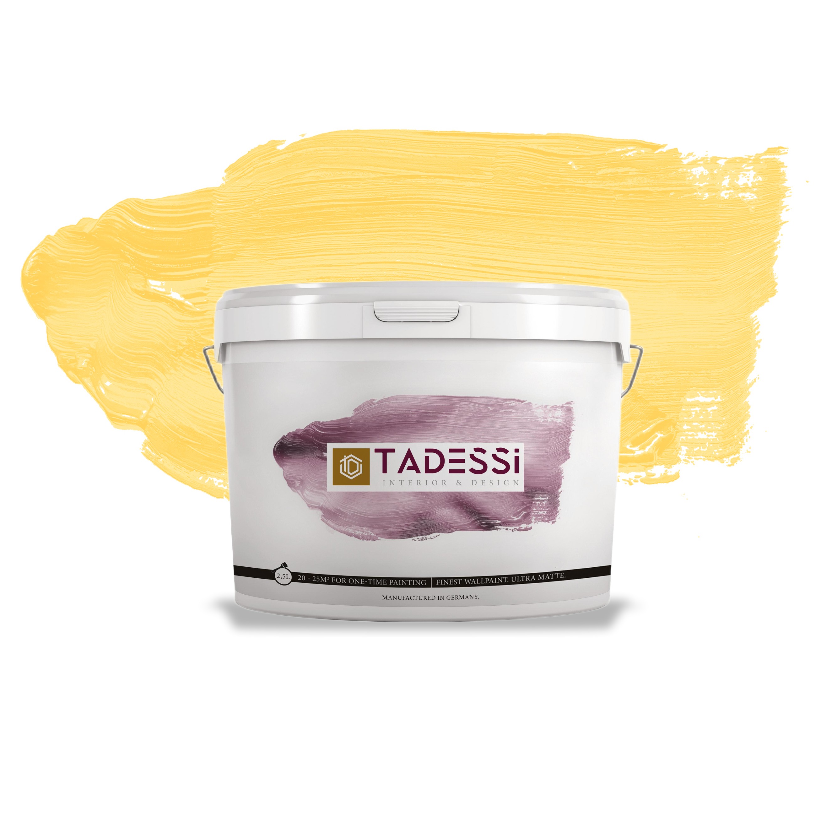 TADESSI Color Vista - Wandfarbe Gelb - Sonnengelb - Matte Innenfarbe - Hochwertige Dispersionsfarbe