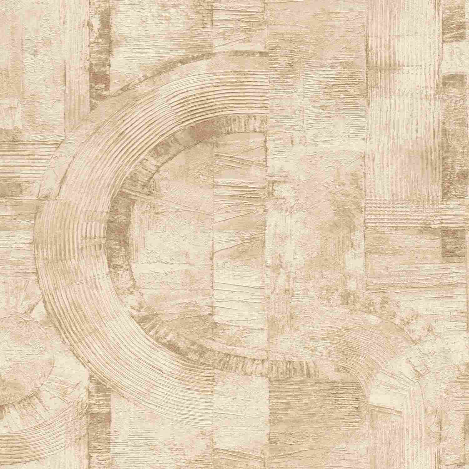 Rasch | Composition | 554762 | Vliestapete | Vintage | Retro | 0.53 x 10.05 m | Beige