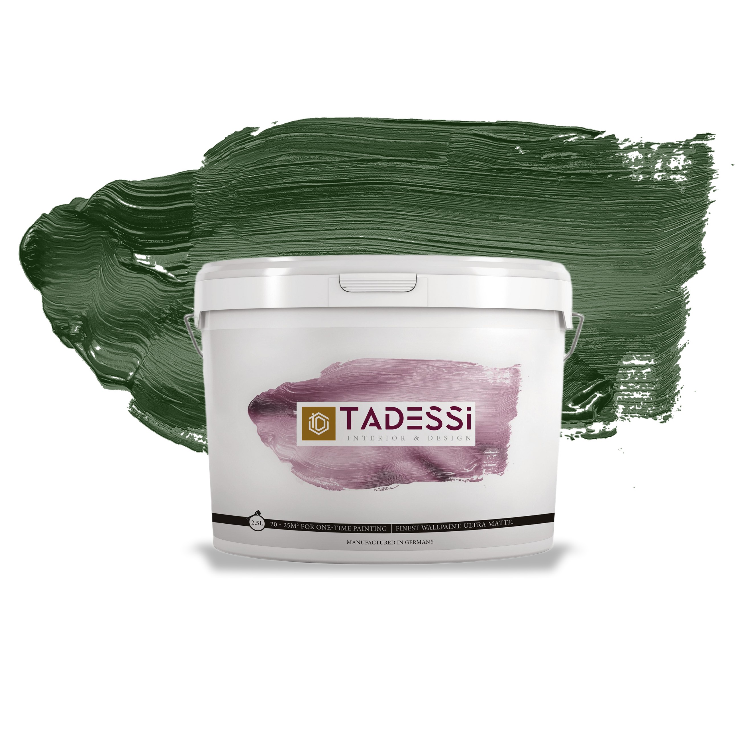 TADESSI Color Vista - Wandfarbe Grün - Olivgrün - Sage Green - Hochwertige matte Innenfarbe