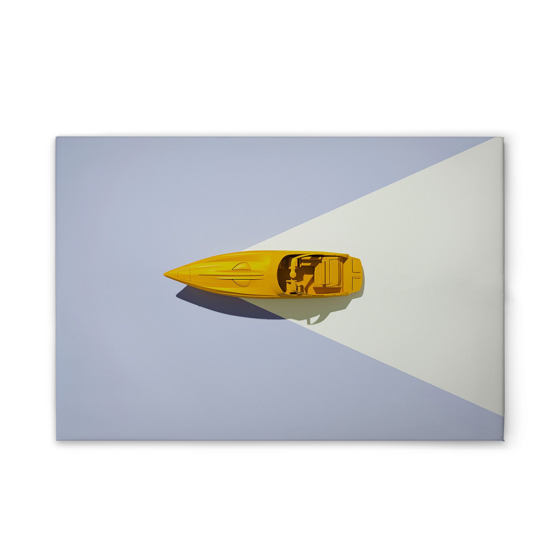 Tadessi Leinwandbild Retro Boot M1-No.50889 - Keilrahmen in Violett Weiß - Wandbild 45 x 30 cm