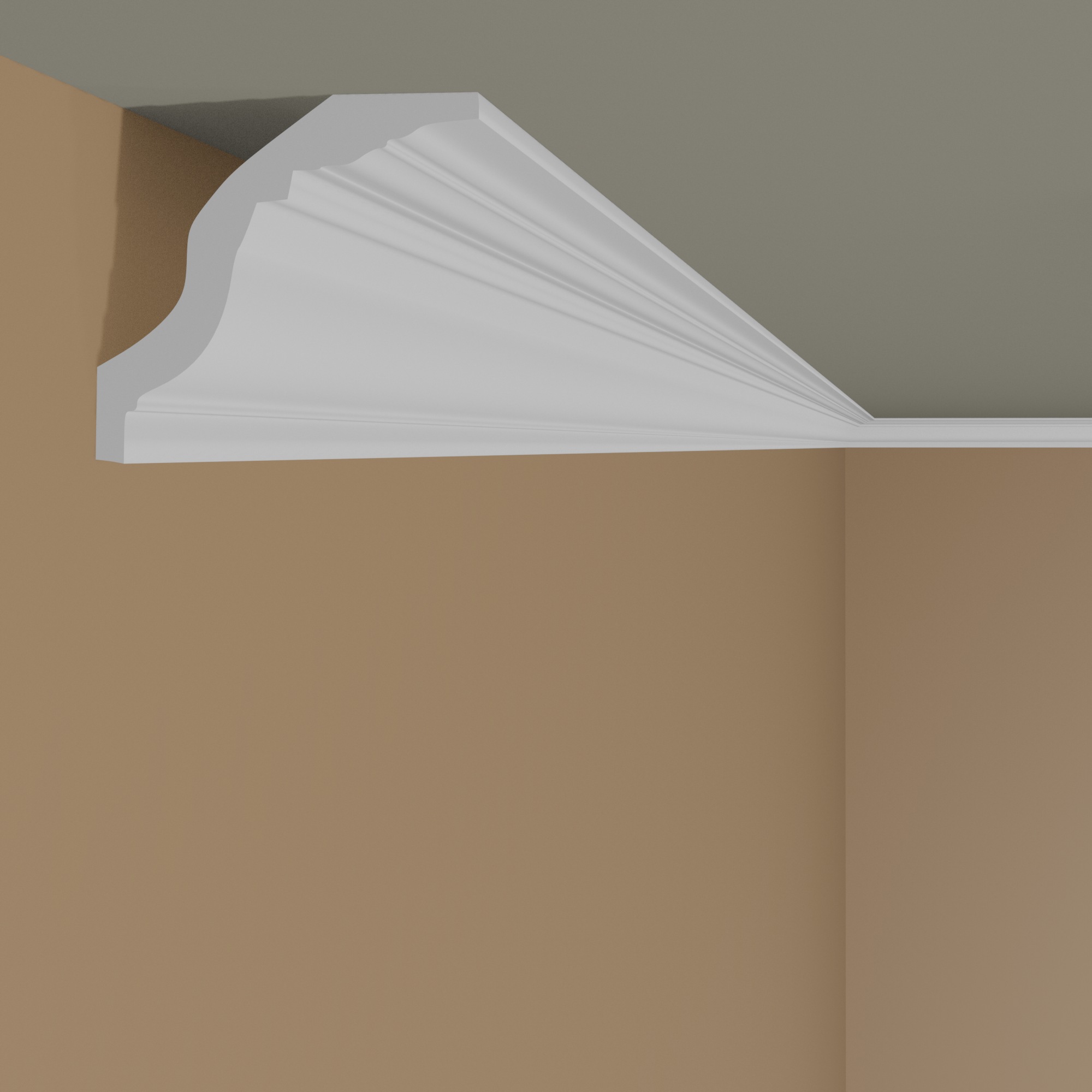 Mardom Deckenleiste MDB102 Profoam 80 x 80 x 2000 mm Weiß Stuckleiste Modern