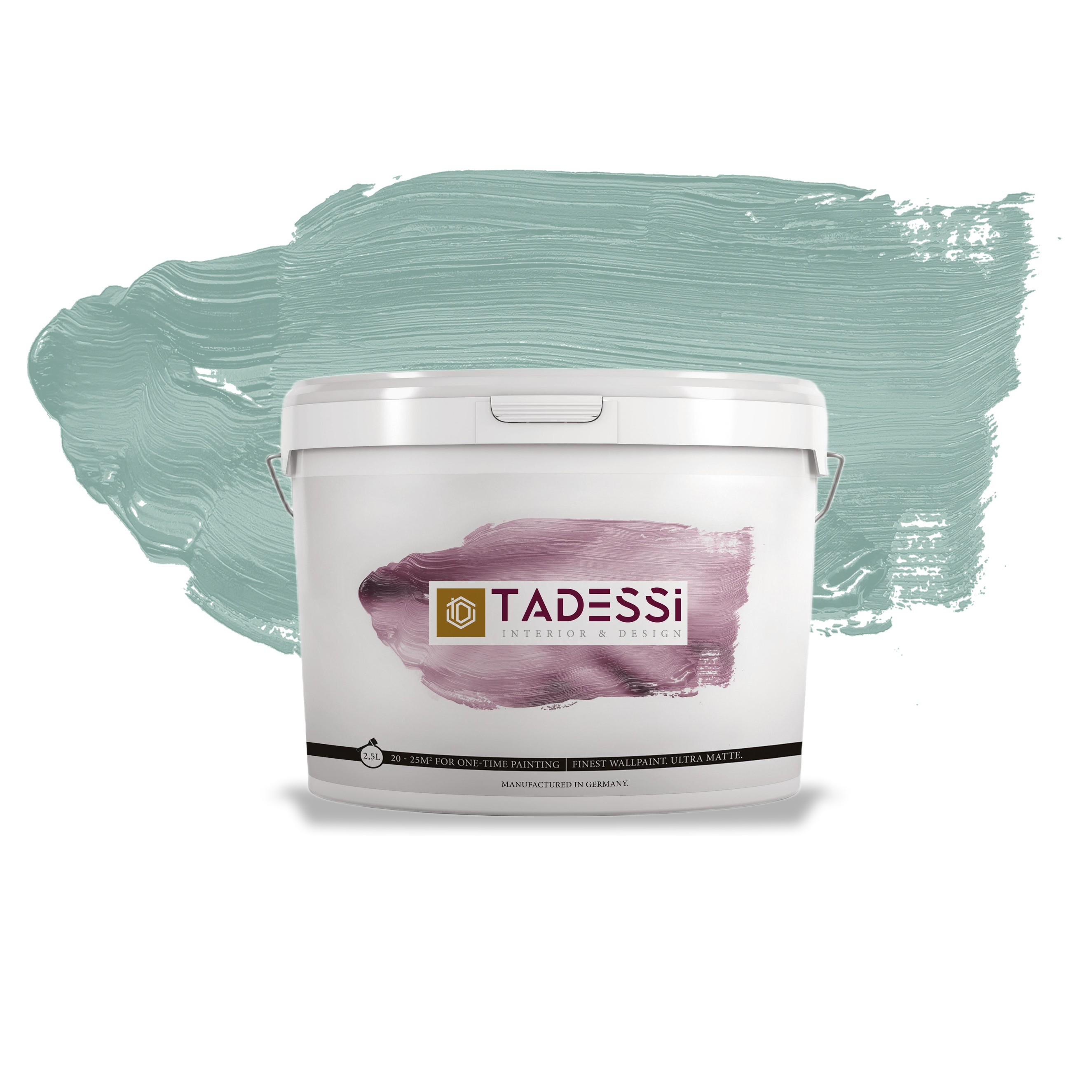TADESSI Color Vista - Wandfarbe Grün - Moosgrün - Sage Green - Hochwertige matte Innenfarbe