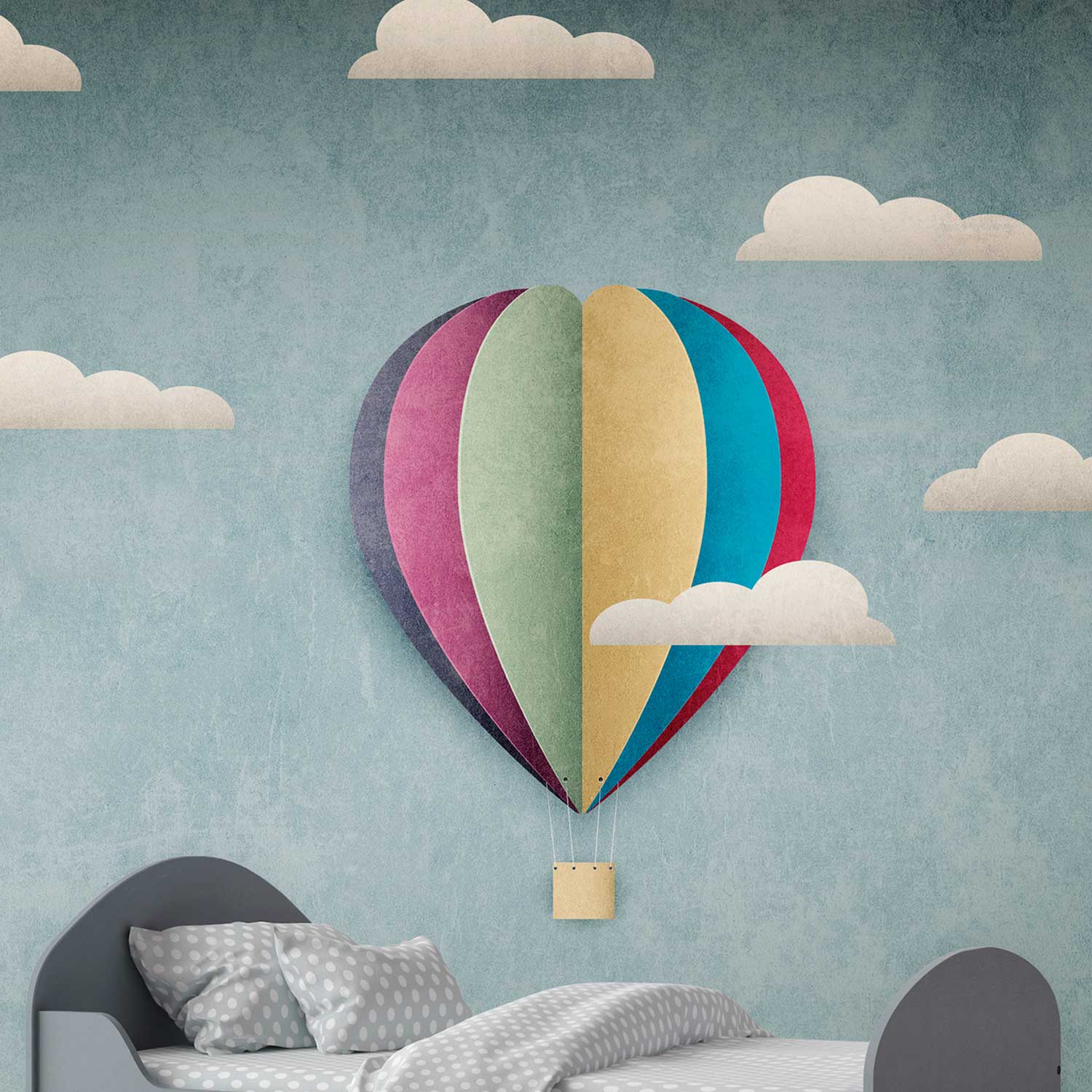 Tadessi Fototapete Himmel M1-No.10320 Digitaldruck Tapete Blau - Modern Kinderzimmer Wolken Ballon