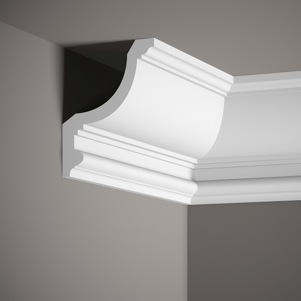 Mardom Deckenleiste MDB154 Profoam 125 x 150 x 2000 mm Weiß Stuckleiste Extravagant