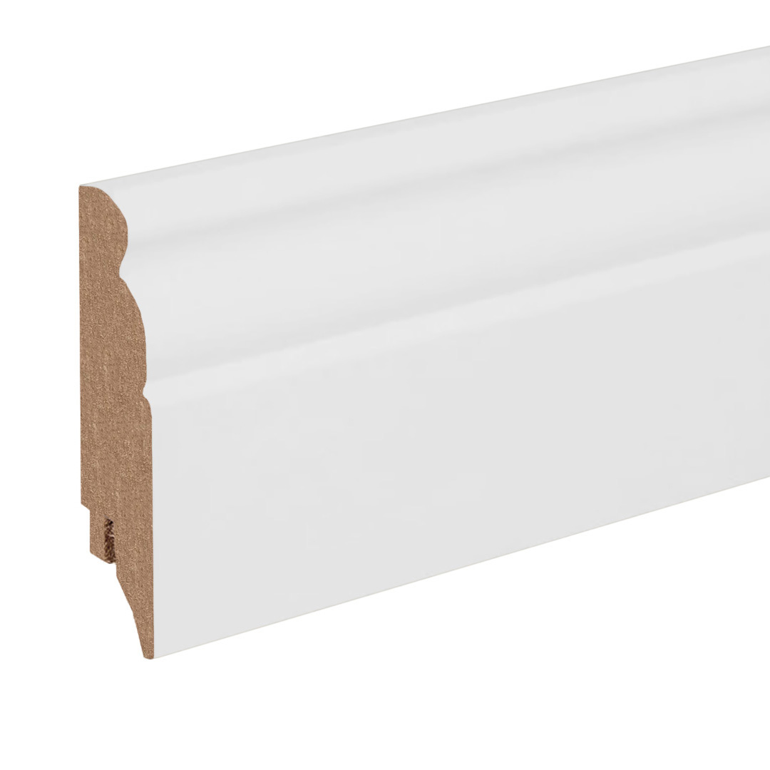 Sockelleiste / Fußleiste / Bodenleiste Cantu-2 (69679) | 19 x 80 x 2500 mm | Weiß