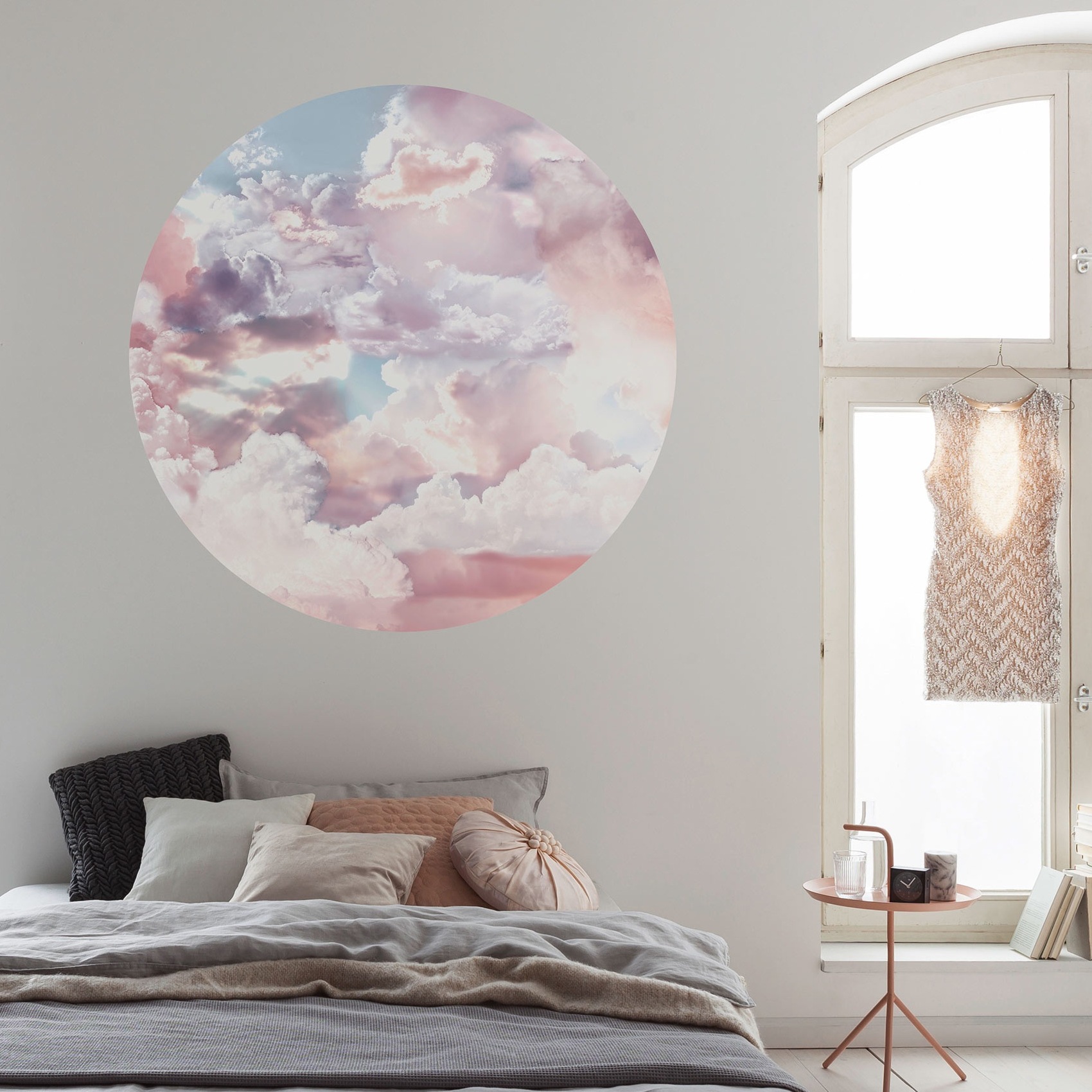 Komar Fototapete Disney Dot Candy Sky 125 x 125 cm Vlies Selbstklebend Candy Sky Wolken Zuckerwatte