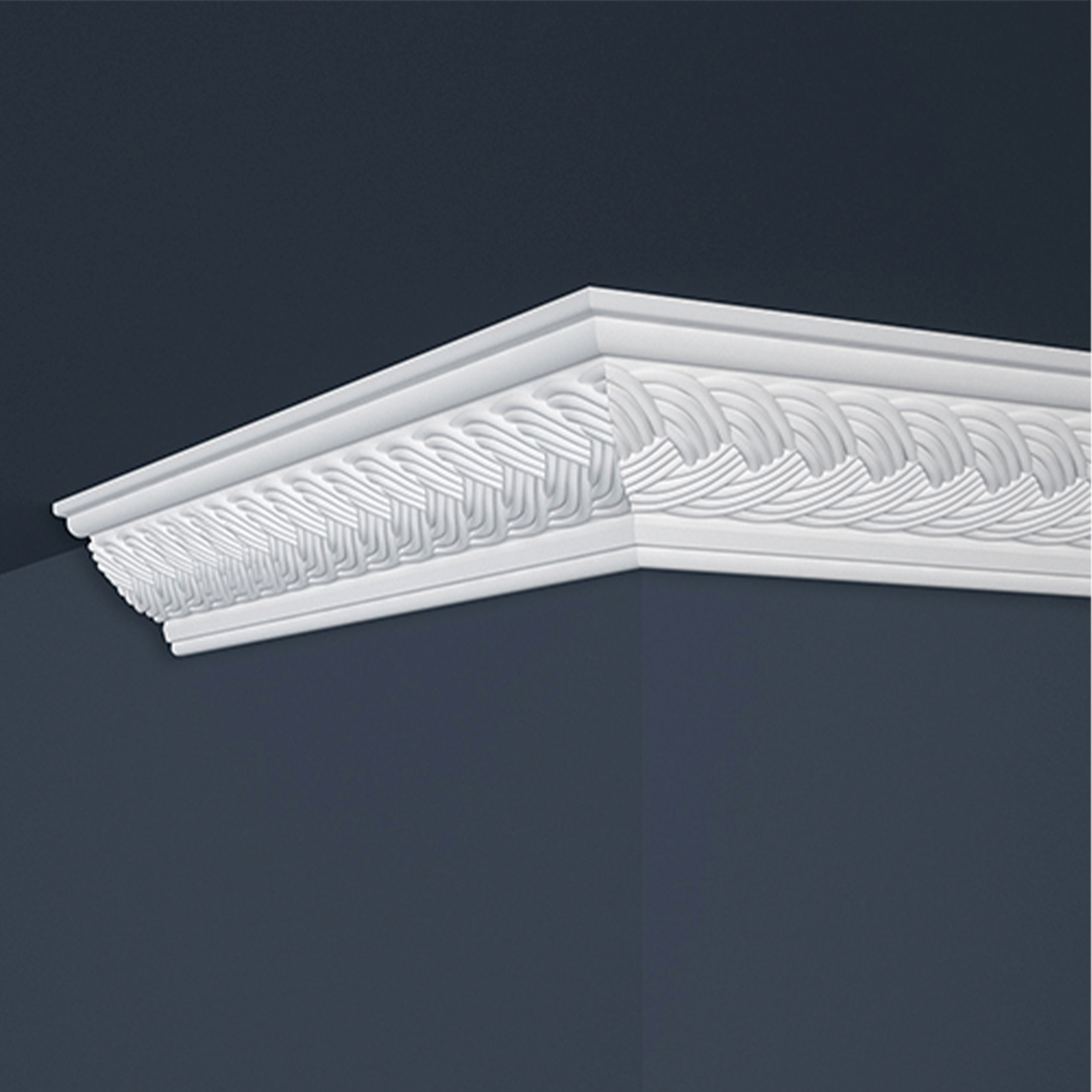 Marbet | Stuckleiste "B-9" | Styropor Deckenleiste | 53 x 53 x 2000 mm | Polystyrol Leiste | Weiß