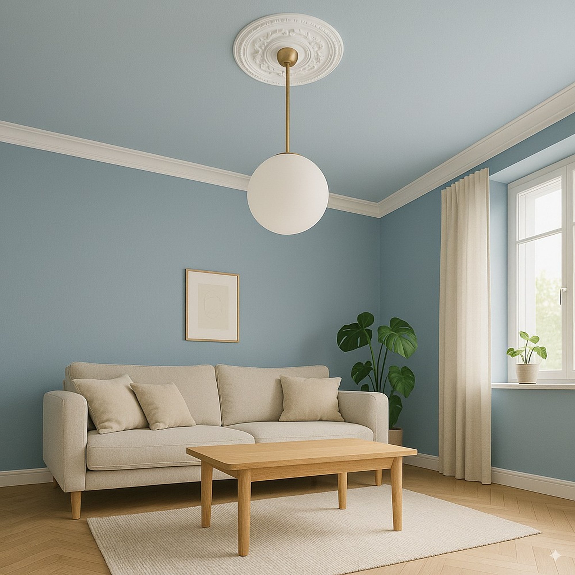 PROVISTON | Gips Rosette Abderdeen | Echter Gipsstuck | Ø48,5cm | Stuckrosette