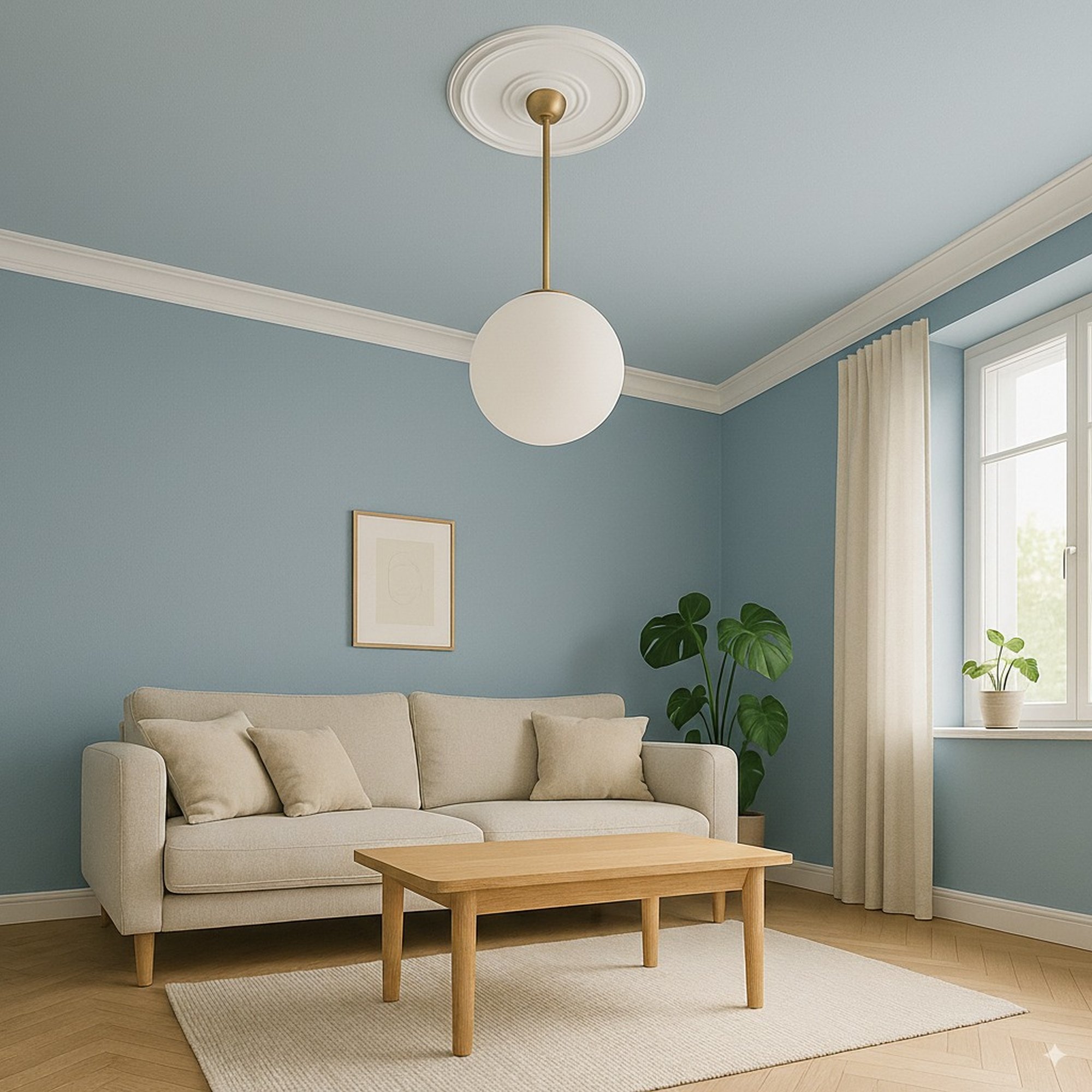 PROVISTON | Gips Rosette SaintHelens | Echter Gipsstuck | Ø27cm | Stuckrosette