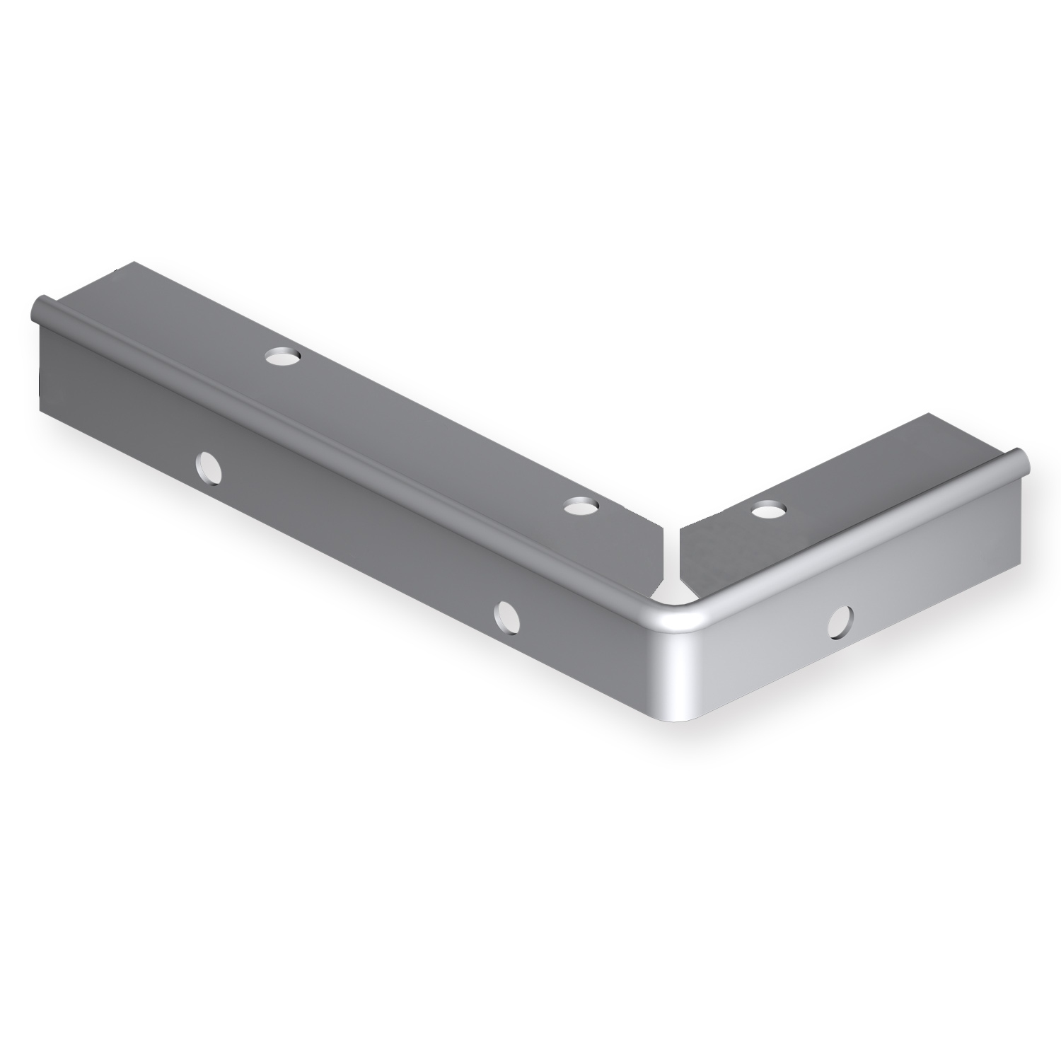 Treppenkantenprofil 29 x 39 mm Aluminium Runde Treppen Ecke Rechts 90 Grad Glatt Gebohrt Küberit