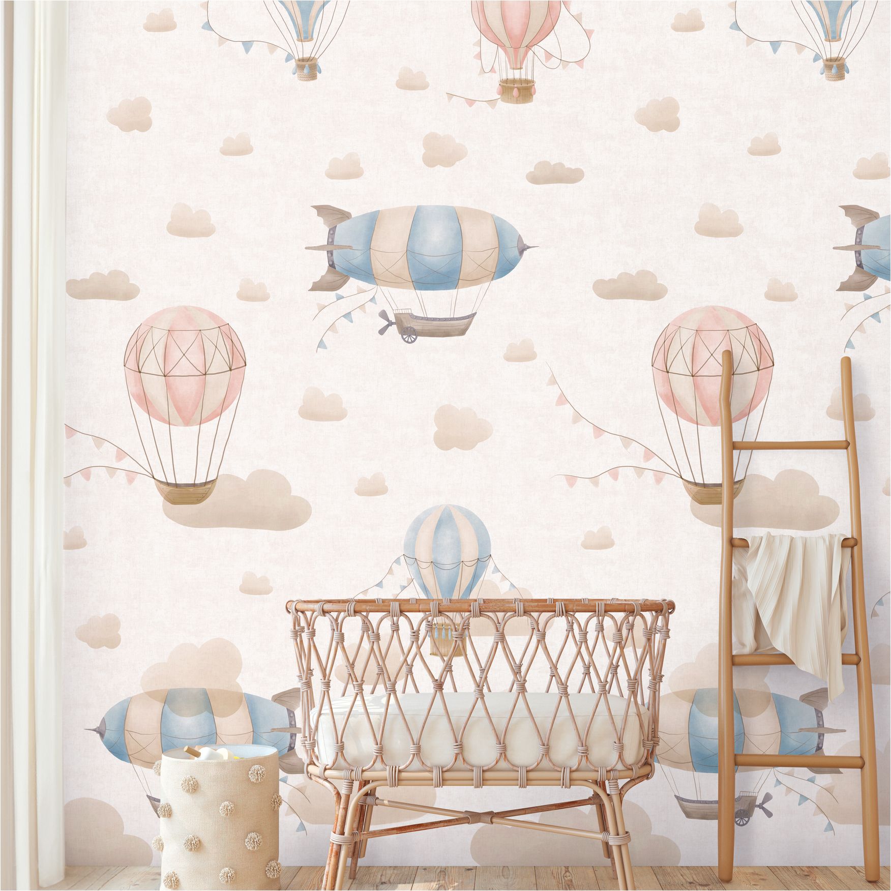 Fototapete Kinderzimmer 770611 Blau Creme Muster Motive Lilly & Luis Wolken A.S. Création