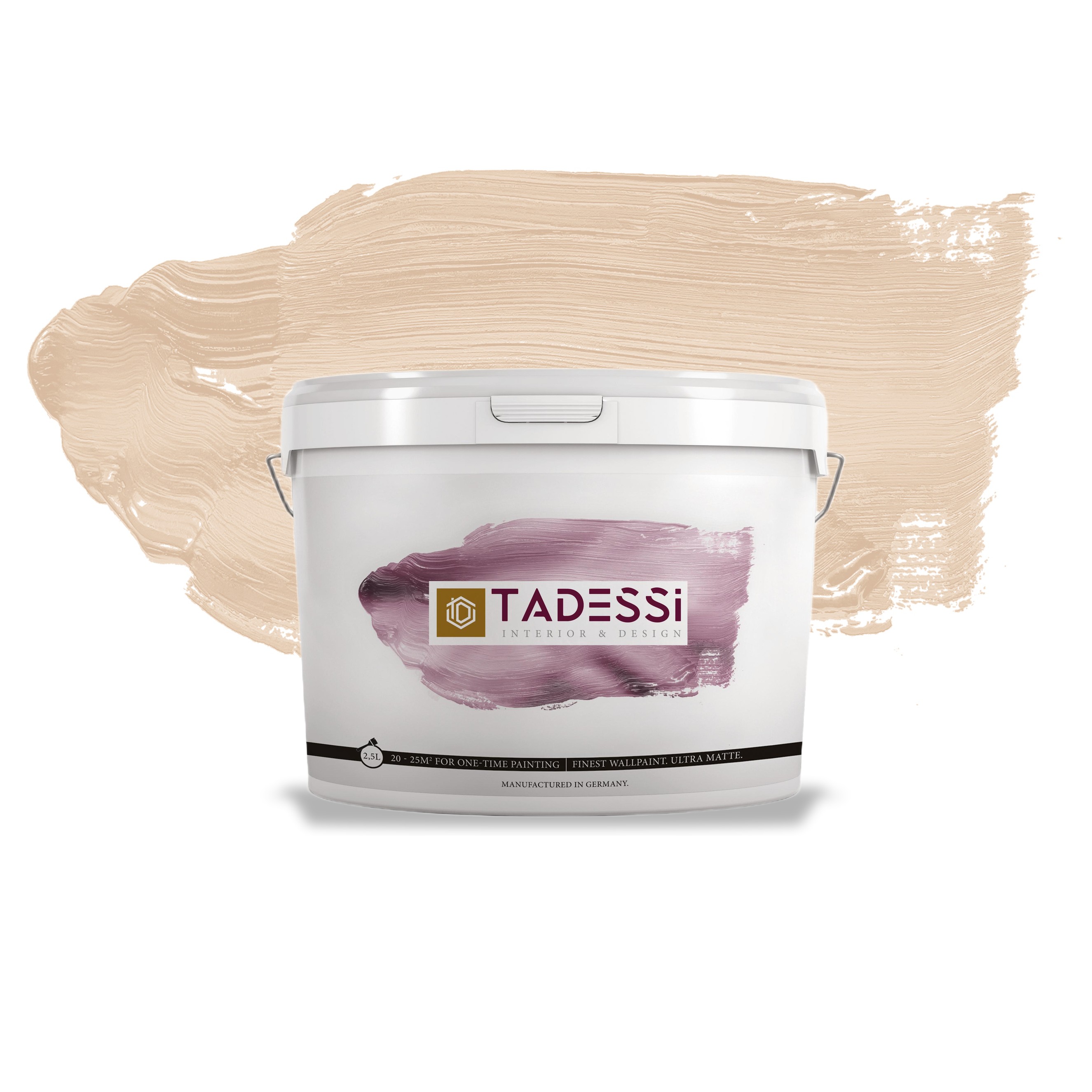TADESSI Color Vista - Wandfarbe Pastell Beige - Mandelcreme - Hochwertige matte Innenfarbe
