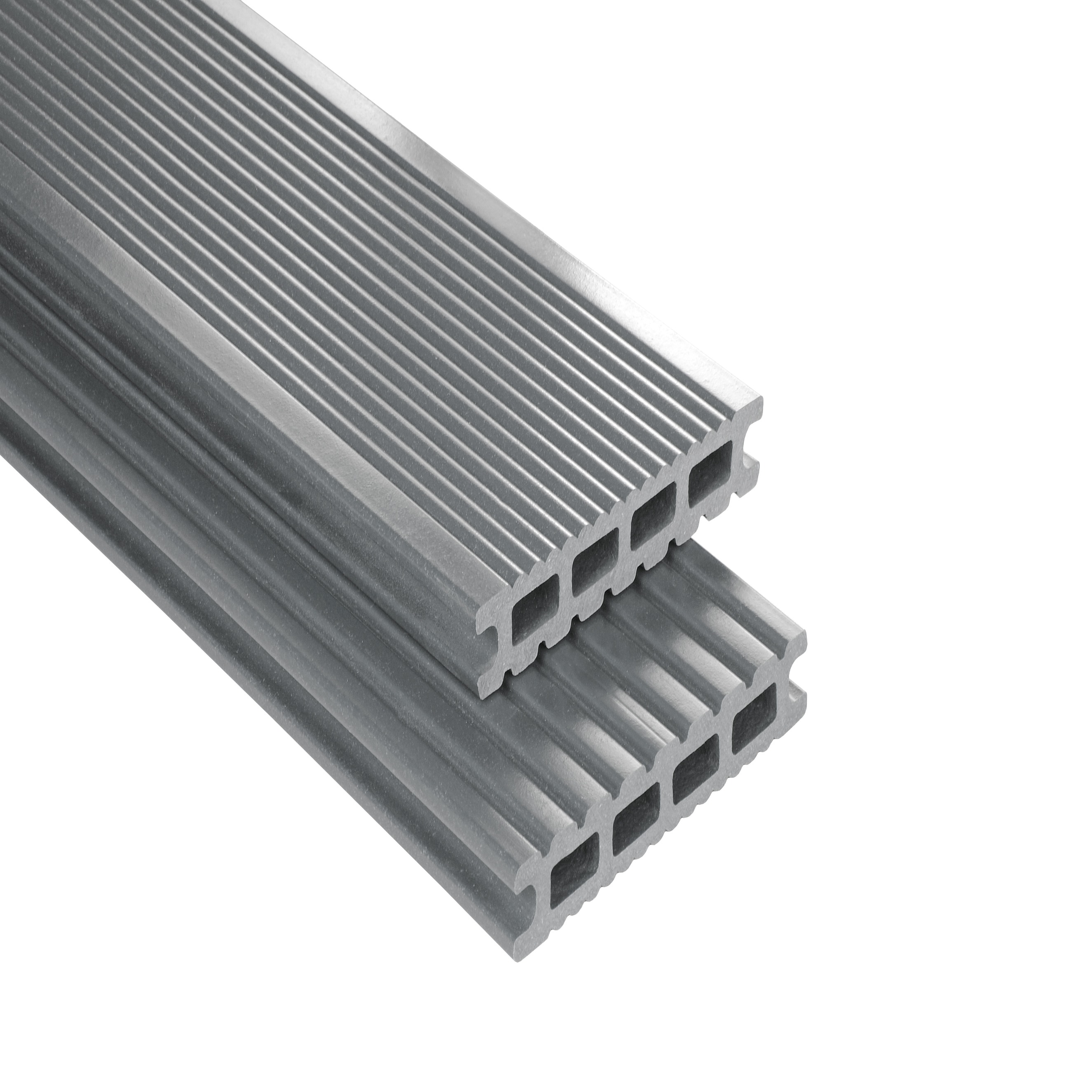 WPC Terrassendiele 14.5 x 2.6 cm Bodendiele Hohlkammer Exklusiv Silbergrau Kovalex