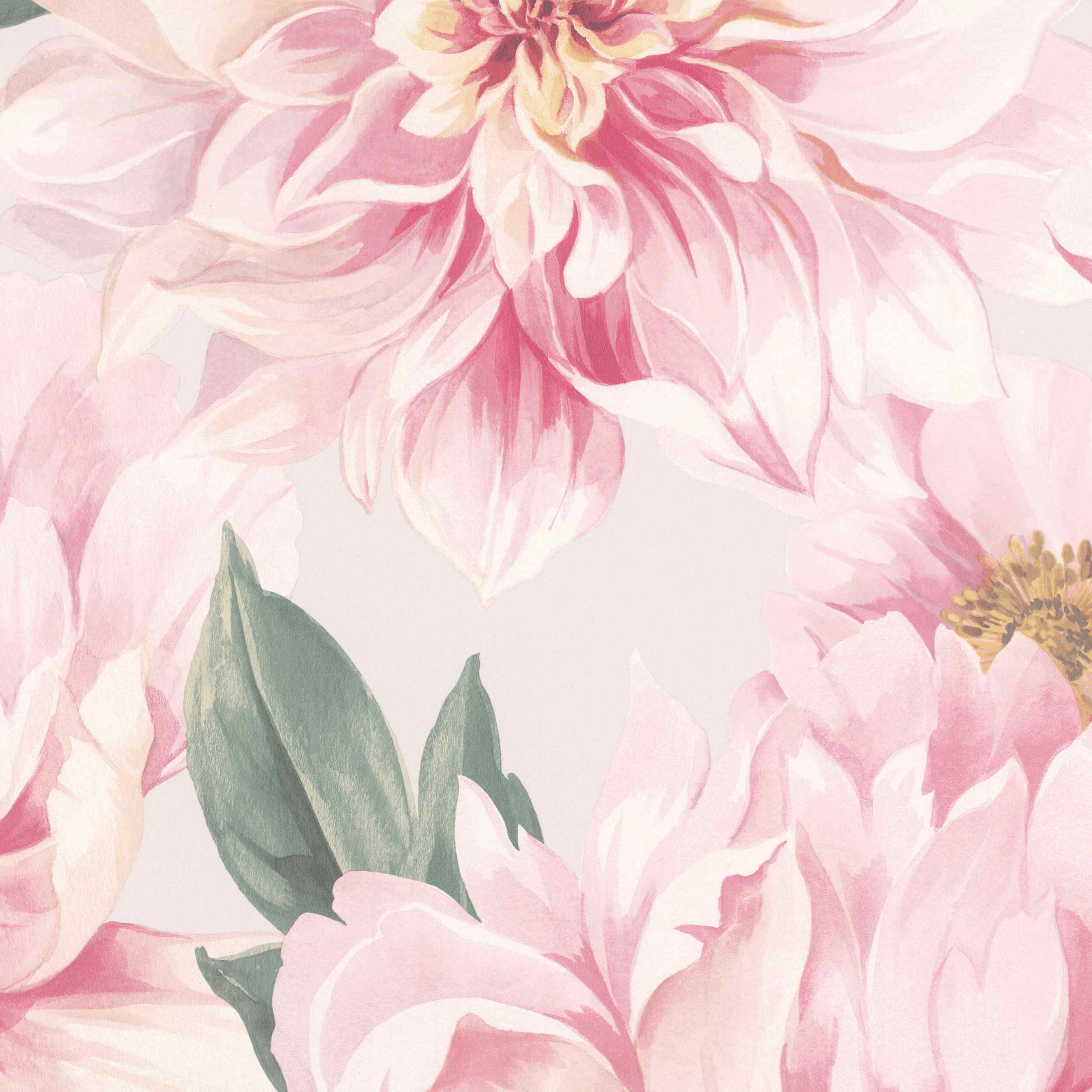 Rasch Papiertapete Selection 201345 | 0.53 x 10.05 m | Blumen Floral Pink