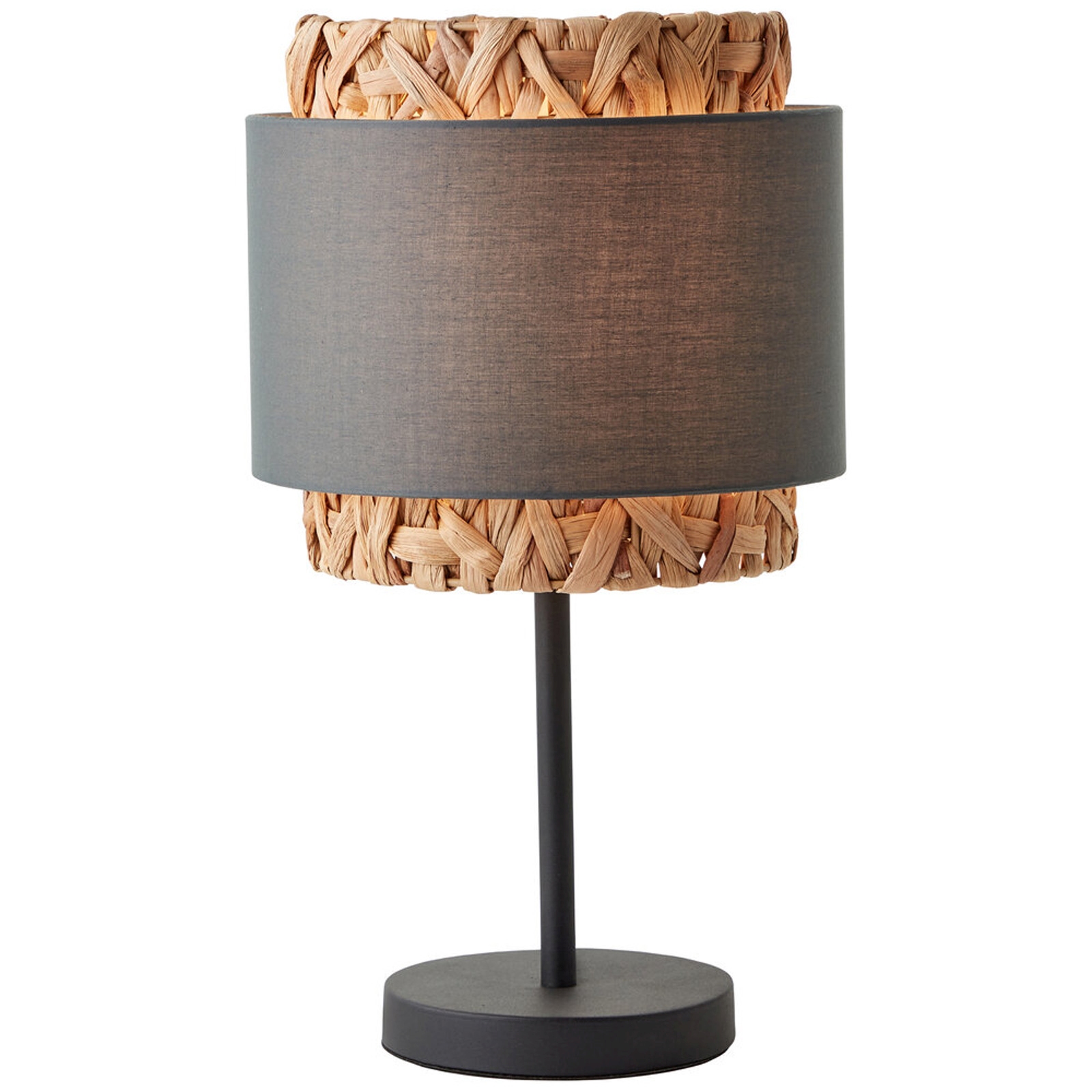 Tischleuchte 43 x 25 cm Beige Textil Tischlampe Natürlich Boho Harmonisch