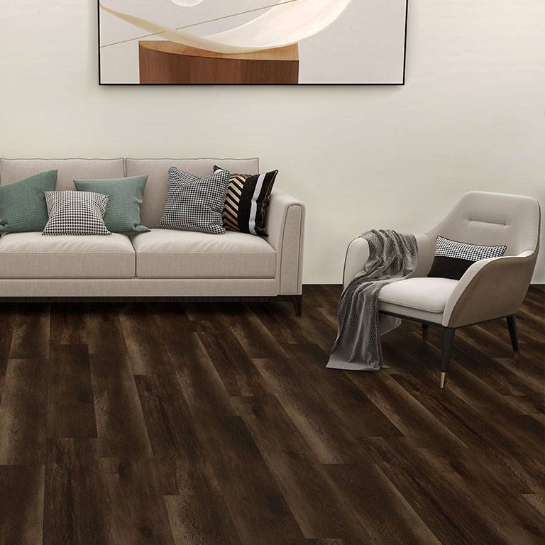 Check One Vinylboden 2455 Felizitas 1220 x 228 x 4.5 mm Klick Vinyl Holzoptik Eiche Dunkelbraun