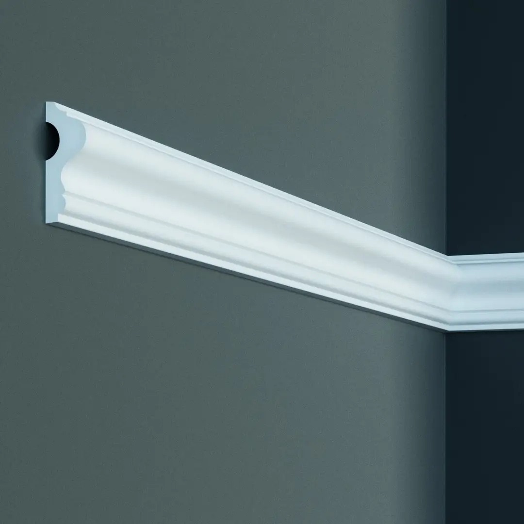 Elite Decor | Stuckleiste CR889 | Polyurethan | 26 x 62 x 2000 mm | Weiß | Styropor Zierleiste