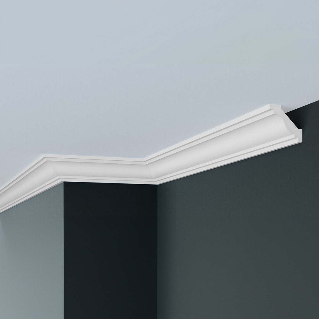 Elite Decor | Außenwinkel "P812" | Polyurethan | 50 x 54 x 200 mm | Weiß | Stuckleisten Winkel