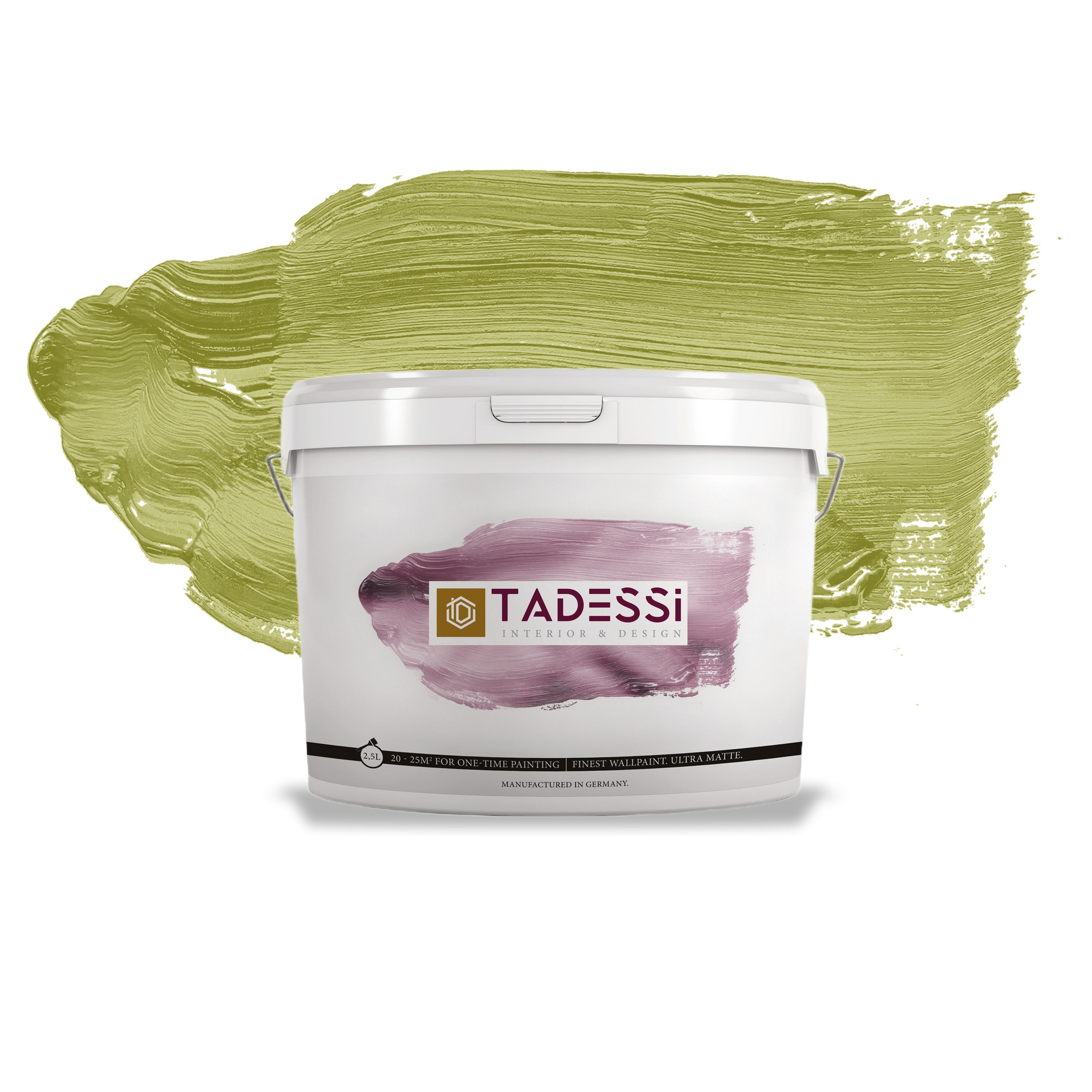 TADESSI Color Vista - Wandfarbe Grün - Helloliv - Sage Green - Hochwertige matte Innenfarbe