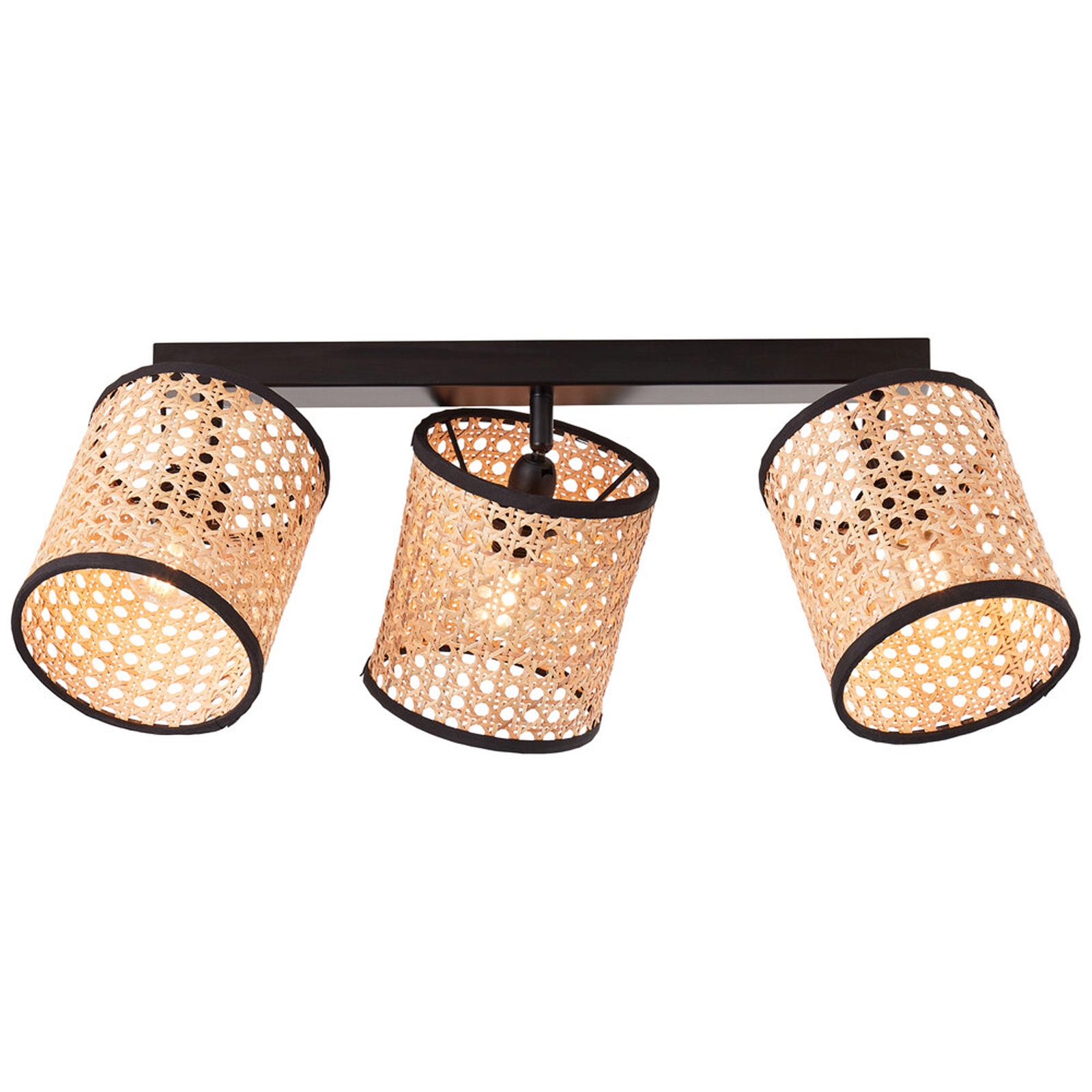 Deckenleuchte 21 x 13 x 49 cm Beige Rattan Deckenlampe Natürlich Boho Harmonisch